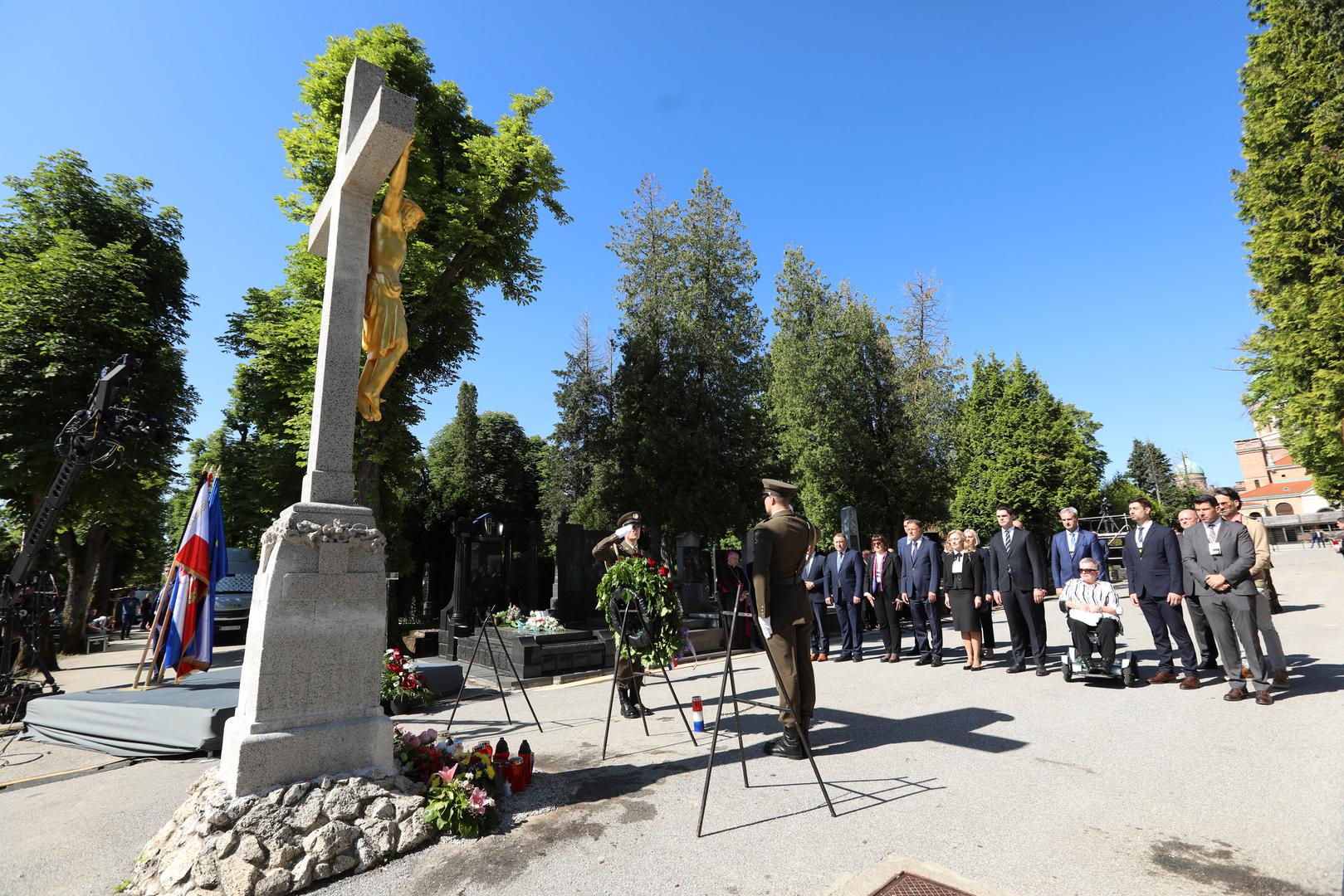 18.05.2024., Zagreb - Komemoracija za zrtve Bleiburske tragedije i Kriznog odrzana je kod Sredisnjeg kriza na groblju Mirogoj. Photo: Robert Anic/PIXSELL