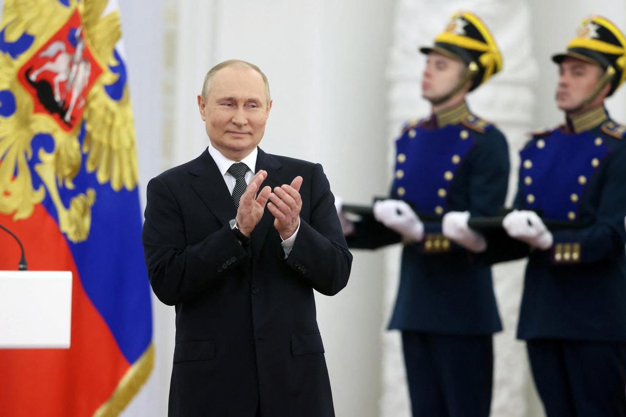 Russia's President Putin attends an awarding ceremony in Moscow