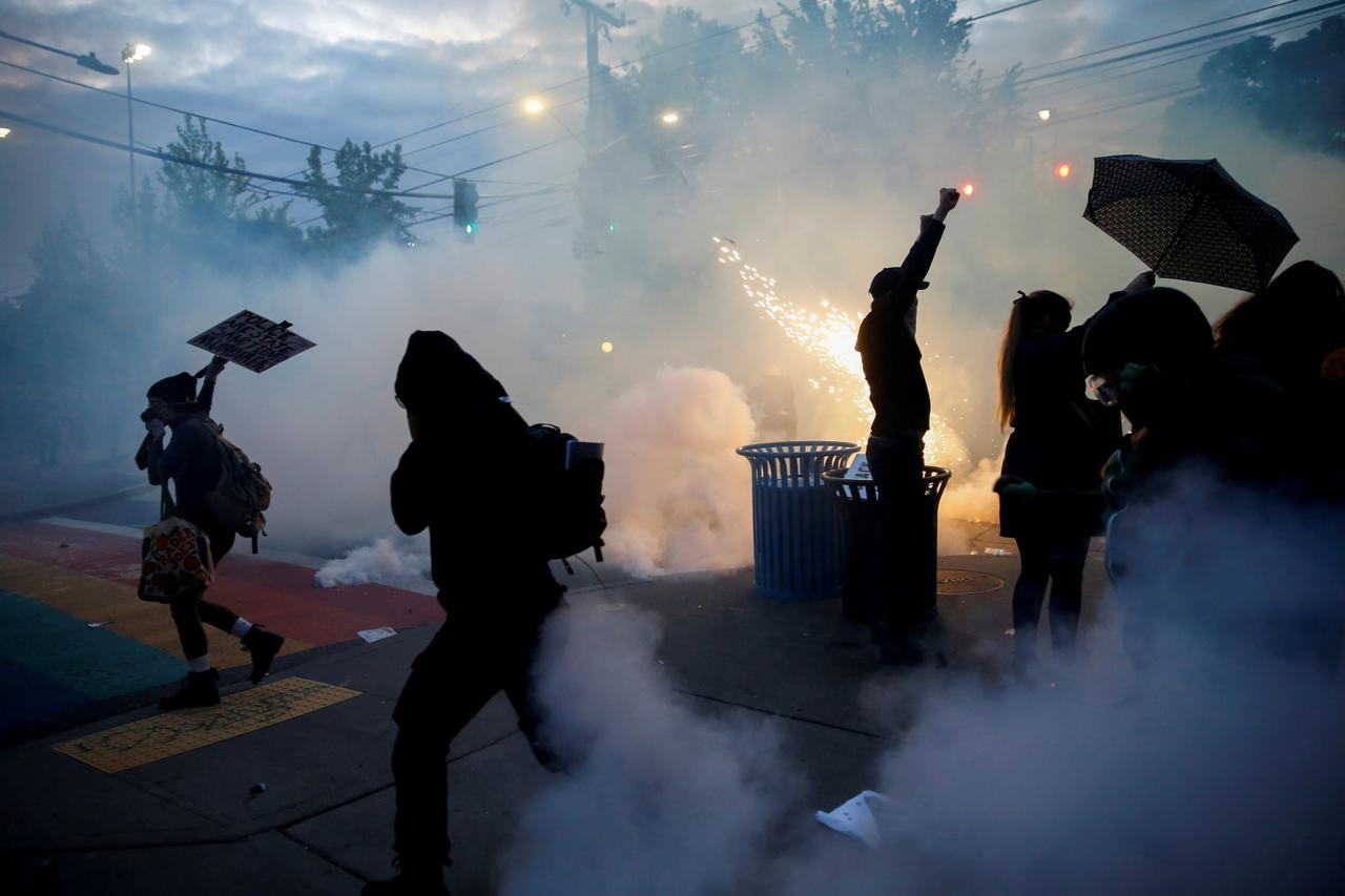 FILE PHOTO: Protesters rally against the death in Minneapolis police custody of George Floyd, in Seattle