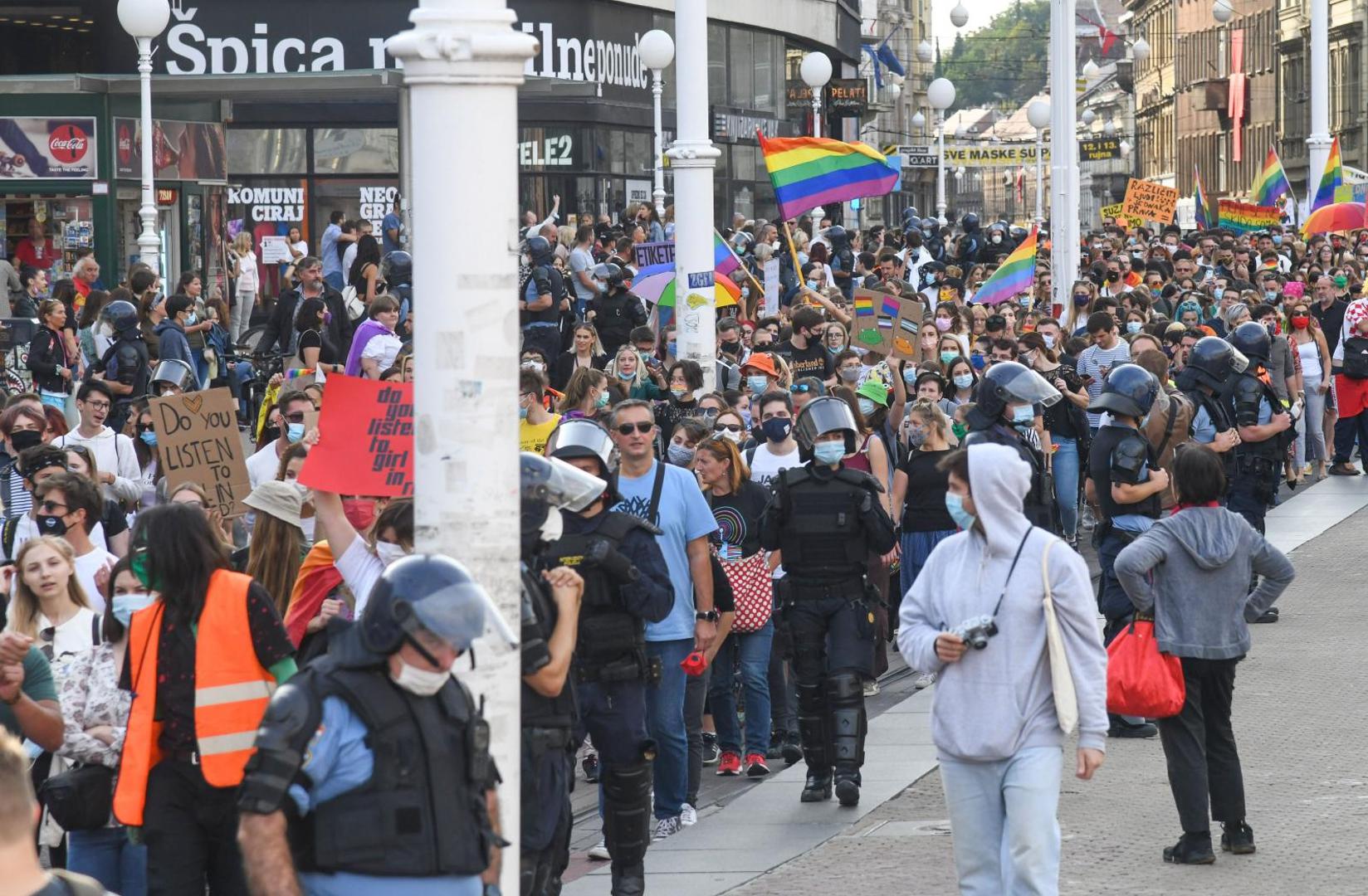 19.09.2020., Zagreb - 19. Povorka ponosa LGBTIQ osoba i obitelji Zagreb Pride 2020 pod sloganom "Sloboda unutar i izvan cetiri zida". Povorka je po prvi puta krenula s Trga svetog Marka. Photo: Josip Regovic/PIXSELL