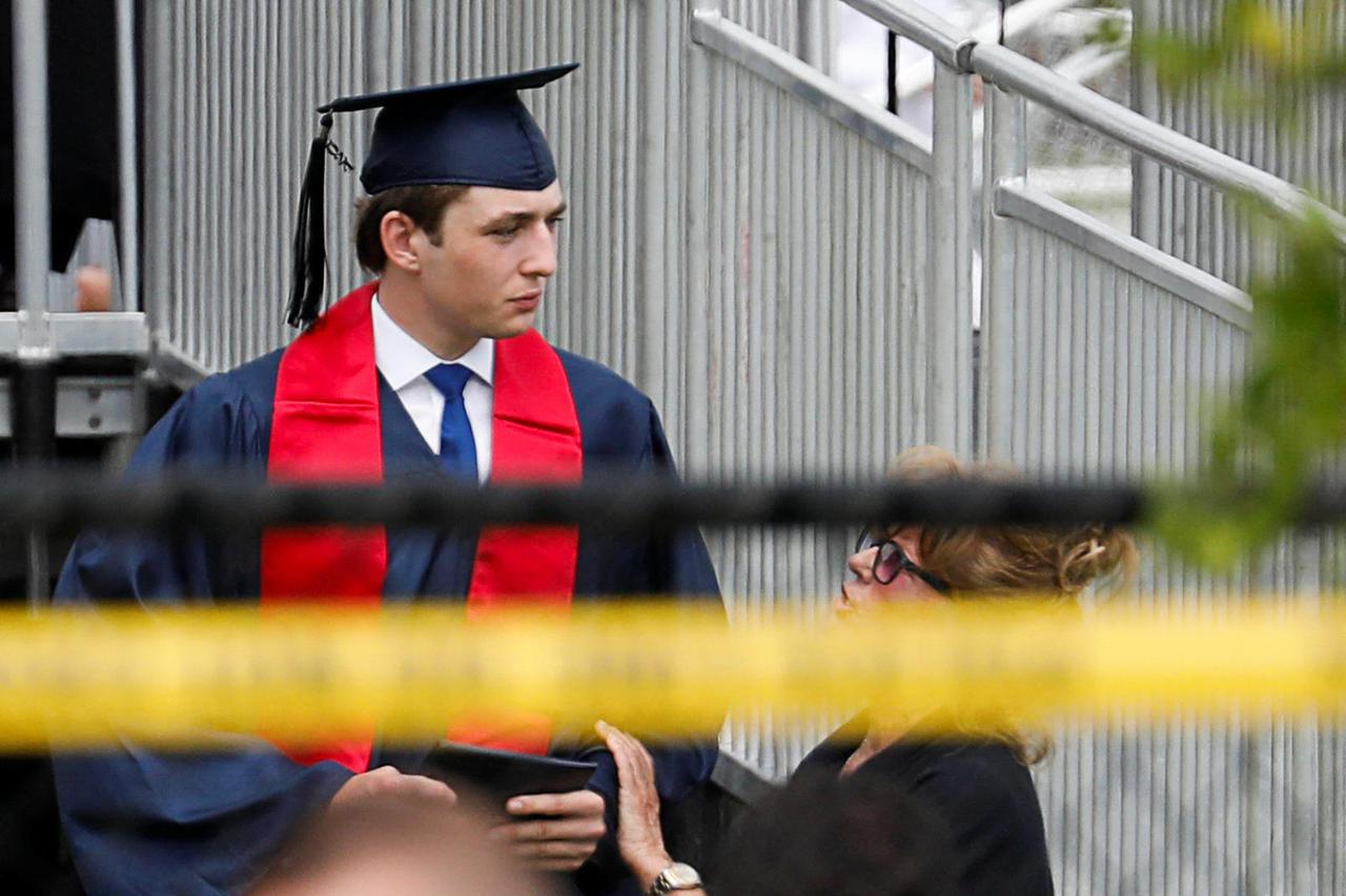 Former U.S. President Donald Trump attends Barron Trump's graduation ceremony, in West Palm Beach