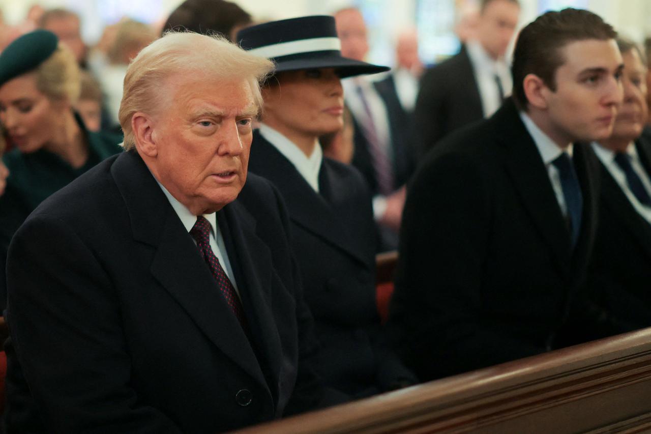 U.S. President-elect Trump attends church services at St John's church in Washington