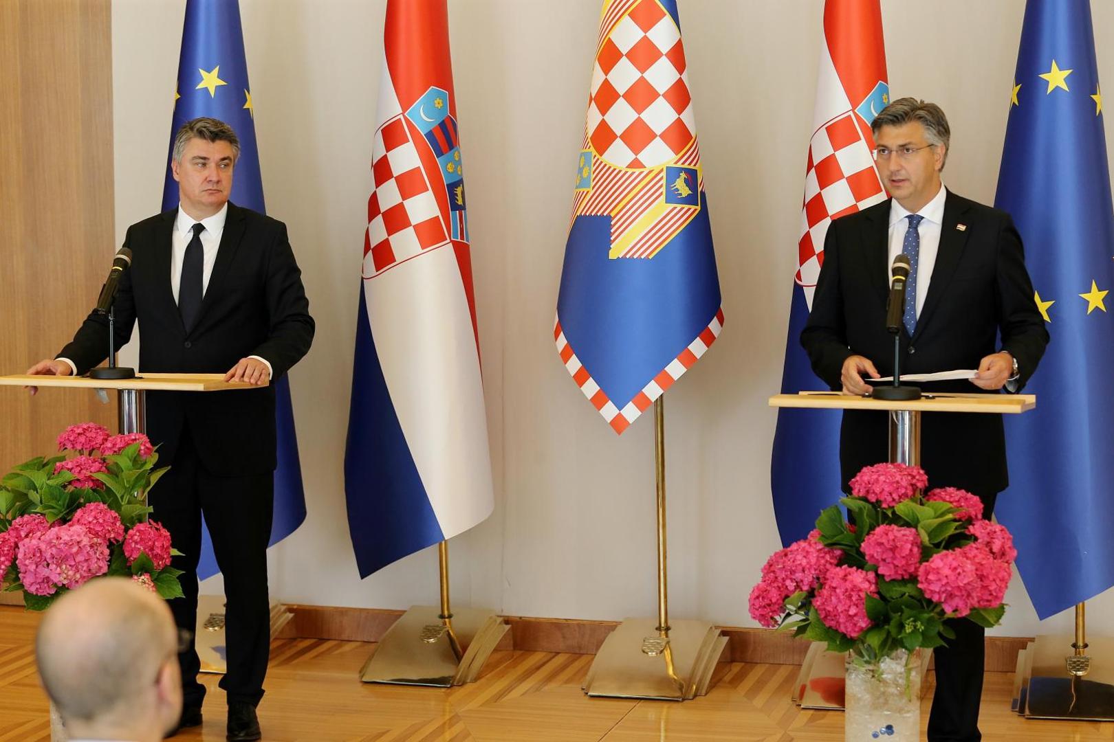 16.07.2020.,Zagreb - Konferencija za medije nakon sto je Andrej Plenkovic predao 76 potpisa predsjedniku Zoranu Milanovicu kao mandatar nove Vlade. 

Photo: Dalibor Urukalovic/PIXSELL