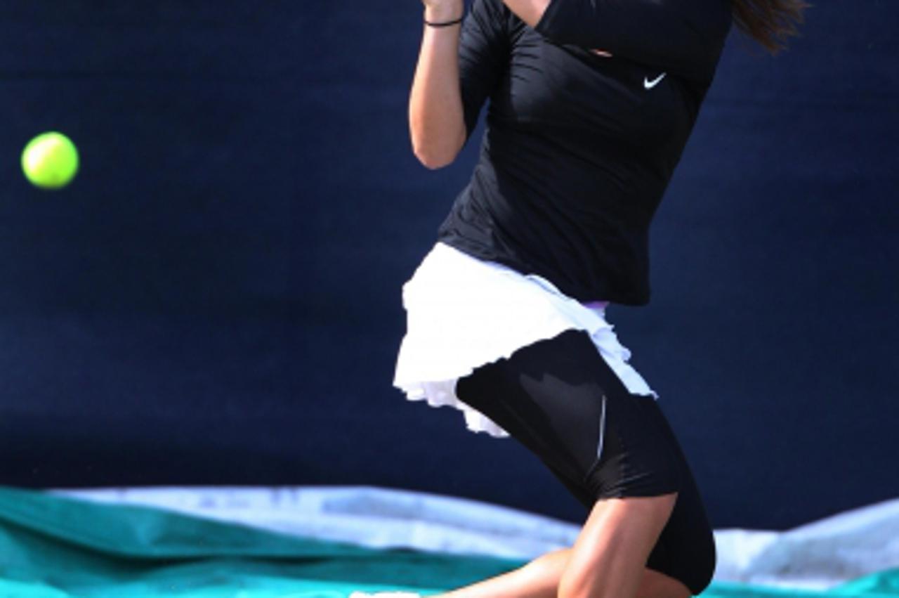 'Croatia\'s Ajla Tomljanovic during her first round defeat to Japan\'s Ayumi Morita during day two of the AEGON Classic at Edgbaston Priory Club, Birmingham.Photo: Press Association/PIXSELL'