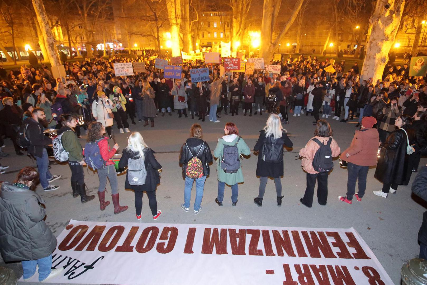 08.03.2024., Zagreb - Feministički kolektiv fAKTIV organizirao je osmomartovski nocnom mars pod geslom „Feminizam i gotovo“. Photo: Tomislav Miletic/PIXSELL