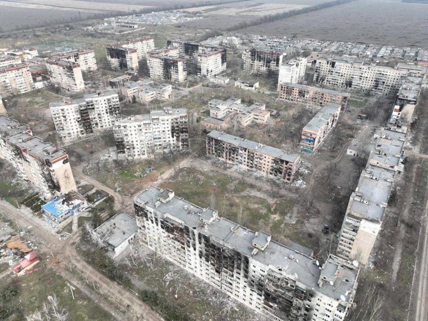 A view of destroyed buildings amid the ongoing Russian invasion of Ukraine, in Vuhledar, Ukraine in this still image released on March 26, 2023. Head of Donetsk Civil-Military Administration Pavlo Kyrylenko/Handout via REUTERS THIS IMAGE HAS BEEN SUPPLIED BY A THIRD PARTY. MANDATORY CREDIT. NO RESALES. NO ARCHIVES  Photo: HEAD OF DONETSK CIVIL-MILITARY A/REUTERS