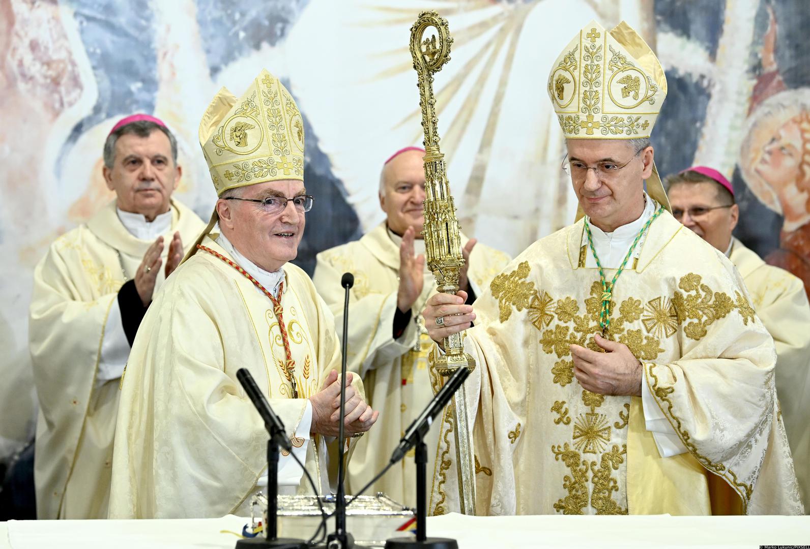 29.04.2023., Zagreb - Svecanim liturgijskim slavljem sluzbu novog zagrebackog nadbiskupa preuzeo je monsinjor Drazen Kutlesa postavsi tako 77. zagrebacki biskup, odnosno 9. nadbiskup metropolit zagrebacki. Photo: Marko Lukunic/PIXSELL