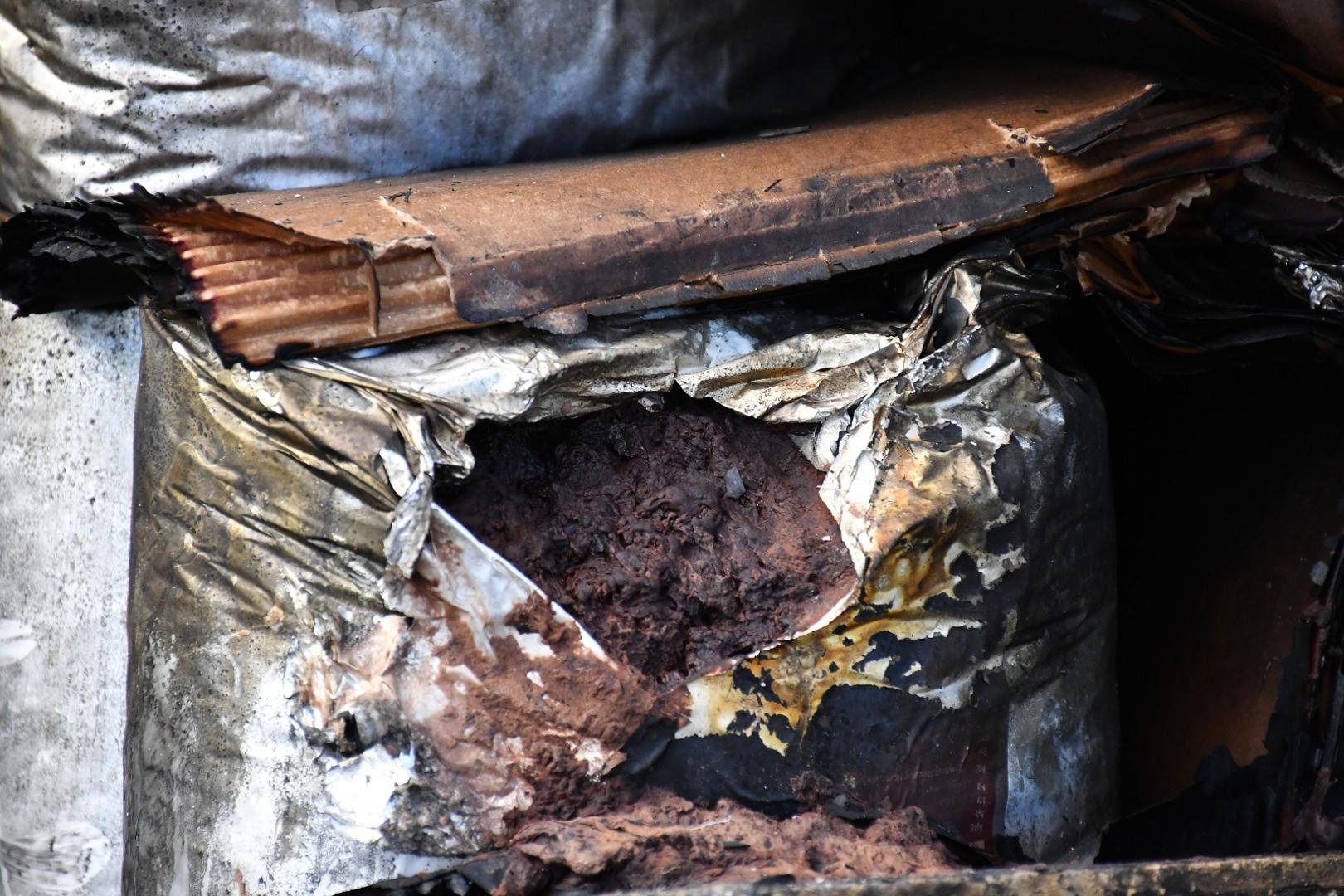 24.09.2020., Slavonski Brod - Kamion bugarskih registracija pun cokolade u prahu i maslaca zapalio se i u potpunosti izgorio  na autocesti A3 kod Slavonskog Broda. .
Photo: Ivica Galovic/PIXSELL