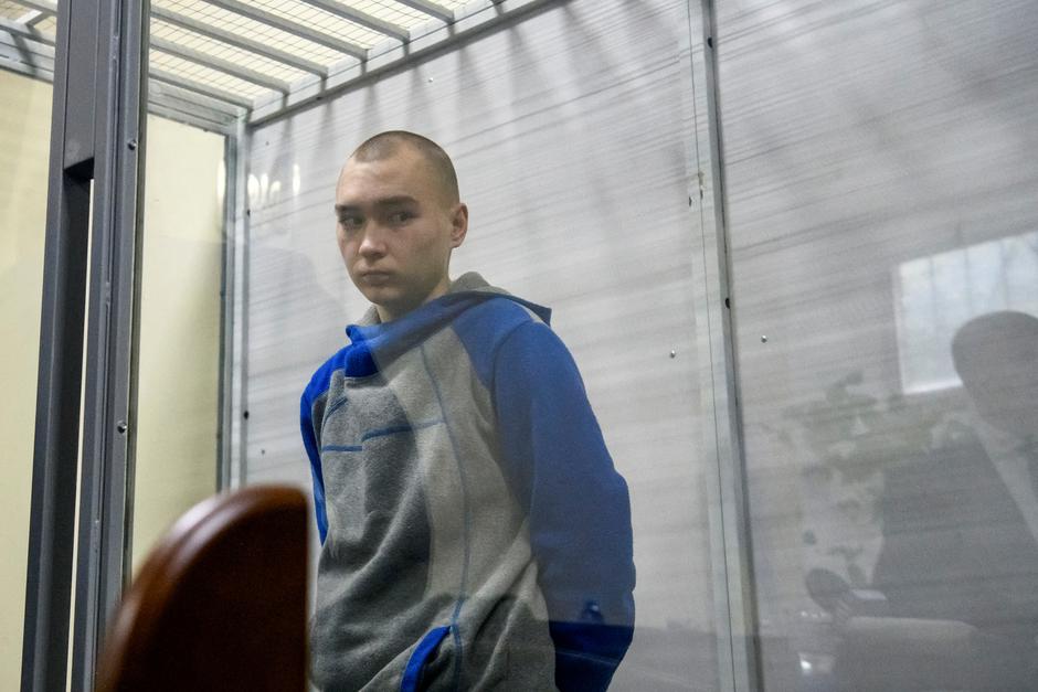 Russian soldier Shishimarin attends a court hearing in Kyiv