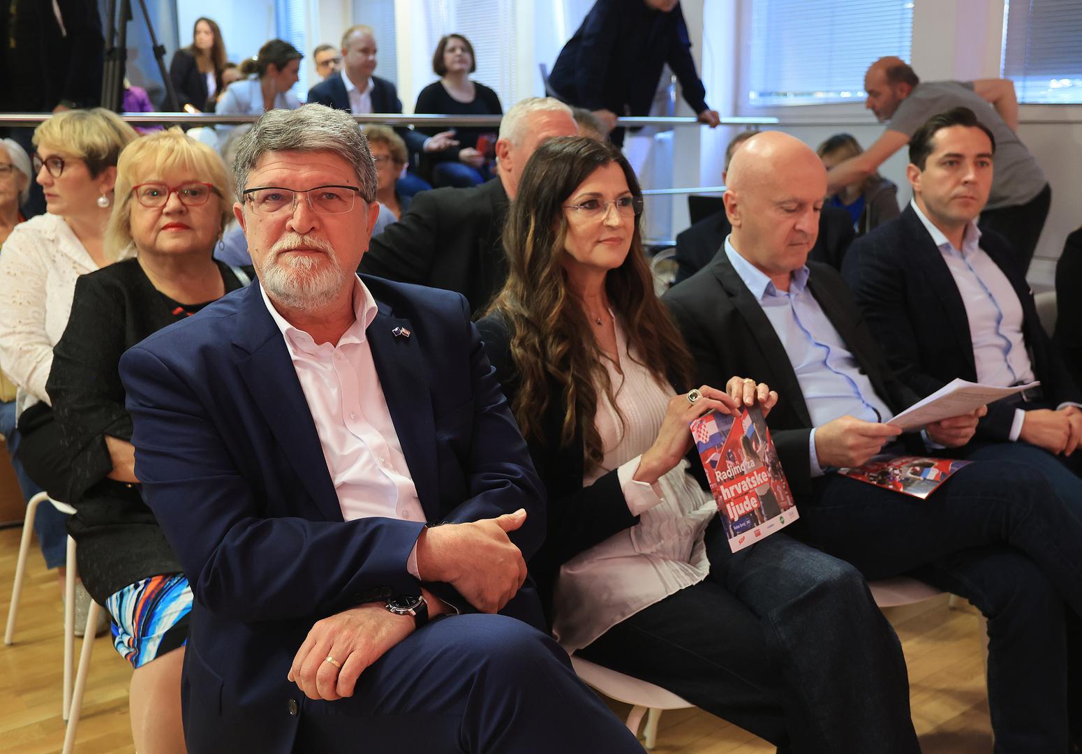 10.05.2024., SDP, Zagreb - Predstavljanje liste za Europski parlament. Listu je predstavila Biljana Borzan, potpredsjednica SDP-a i prva na listi. Predsjednik SDP-a Pedja Grbin uvodno se obratio okupljenima. Photo: Marko Prpic/PIXSELL