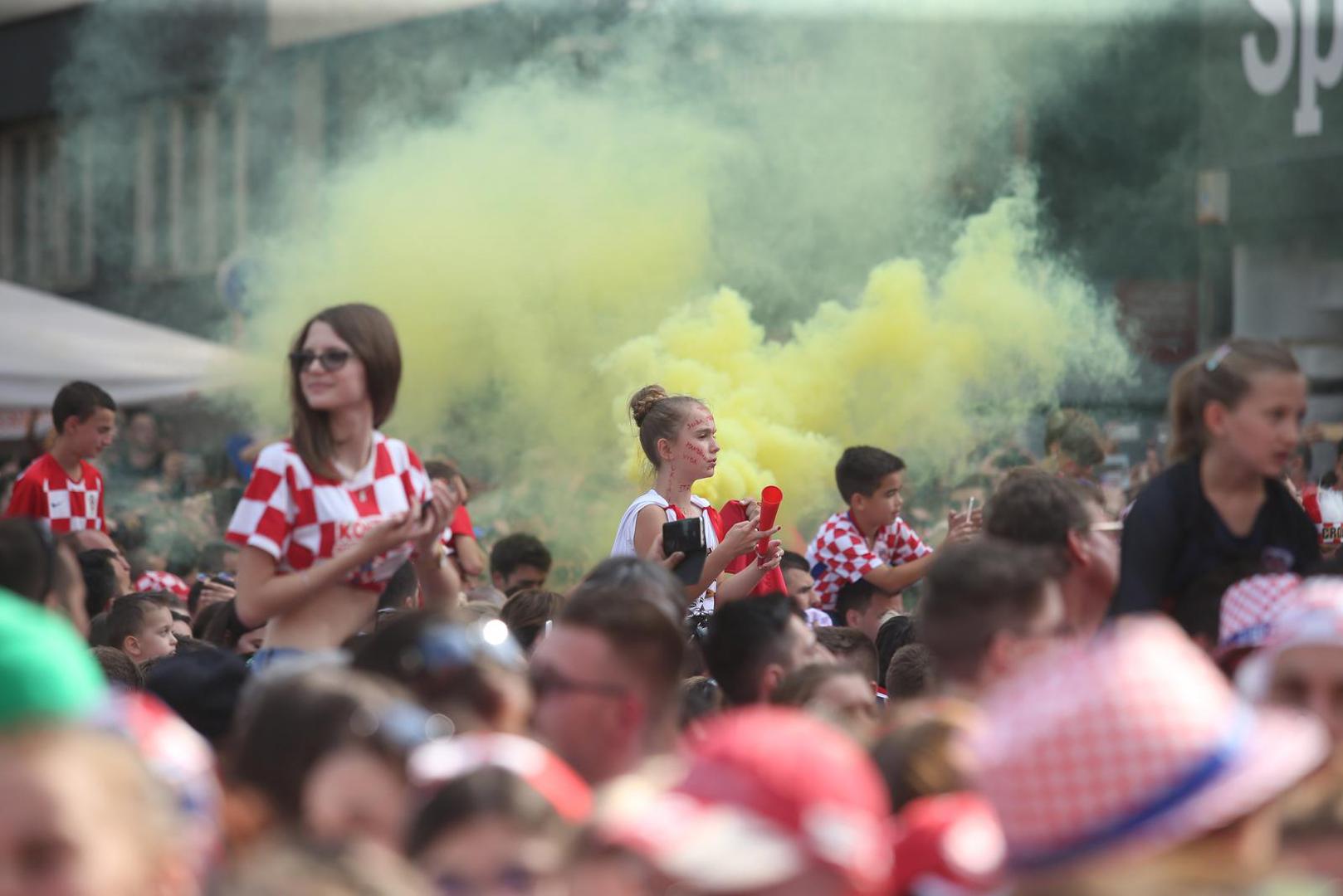 16.07.2018.., Zagreb - Docek srebrnih Vatrenih nogometasa sa SP u Rusiji u fan zoni "Budi ponosan" na Trgu bana Josipa Jelacica. "nPhoto: Goran Stanzl/PIXSELL 