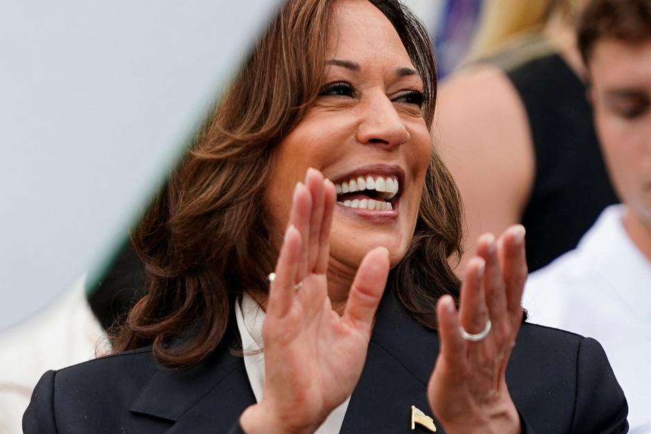 U.S. Vice President Kamala Harris delivers remarks to the women and men's National Collegiate Athletic Association (NCAA) Champion teams at the White House in Washington