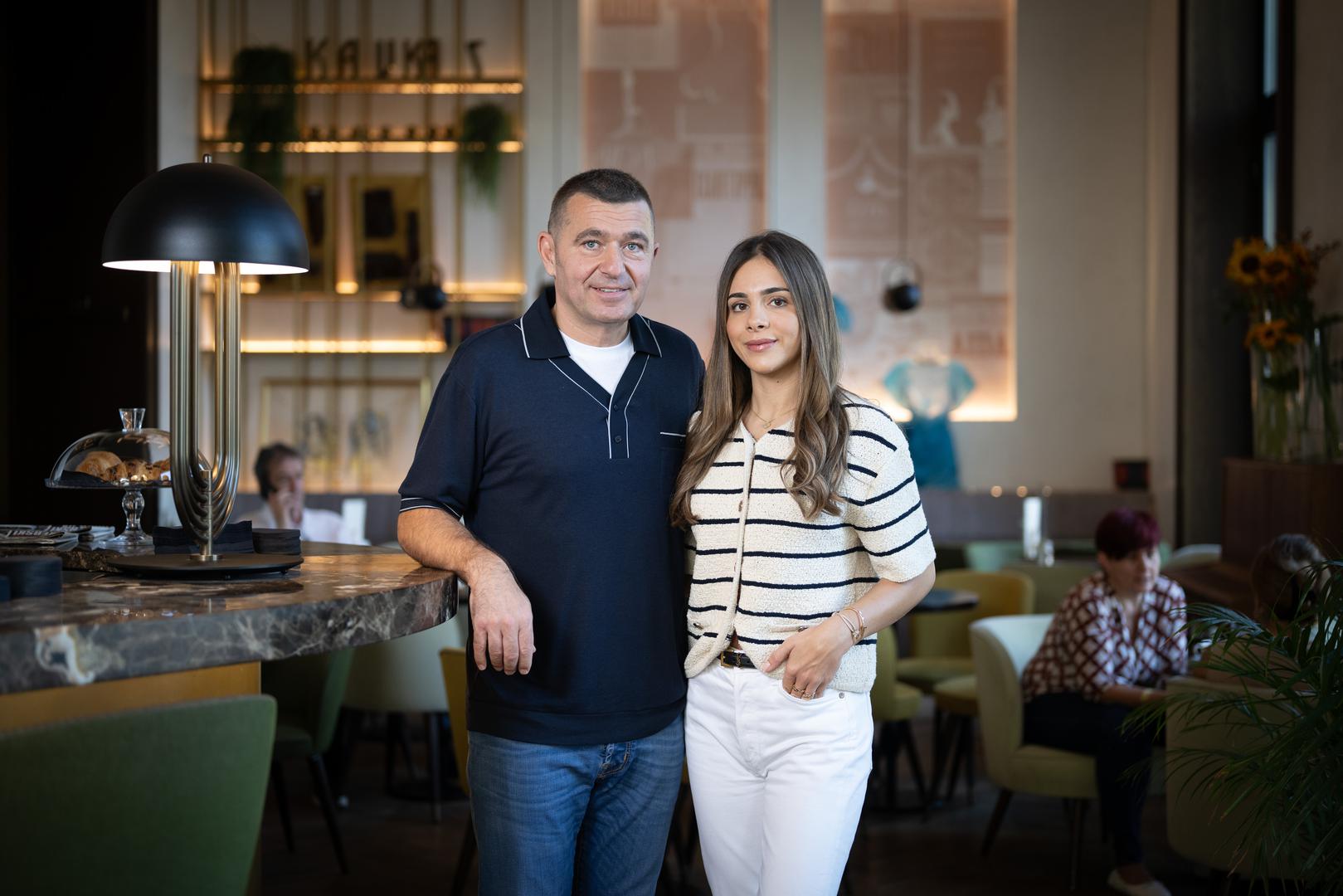 28.06.2024.,Zagreb - Interijer i ponuda hrane u Kazalisnoj kavani - Kavkaz na Trgu republike Hrvatske 1. Tomisav Rajic, Mia Rajic.. Photo: Davor Puklavec/PIXSELL