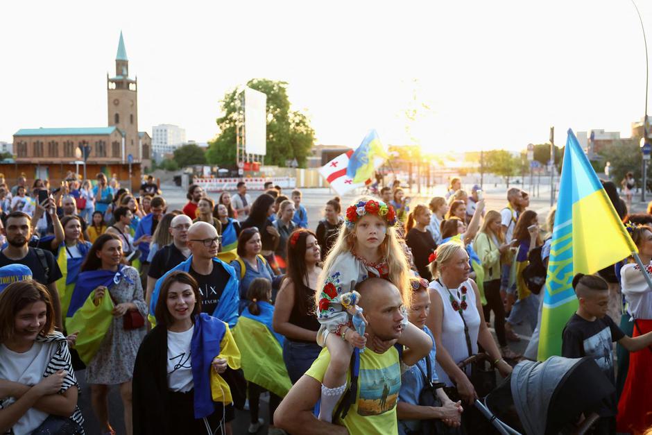 "Freedom Parade" on Ukraine's Independence Day, in Berlin