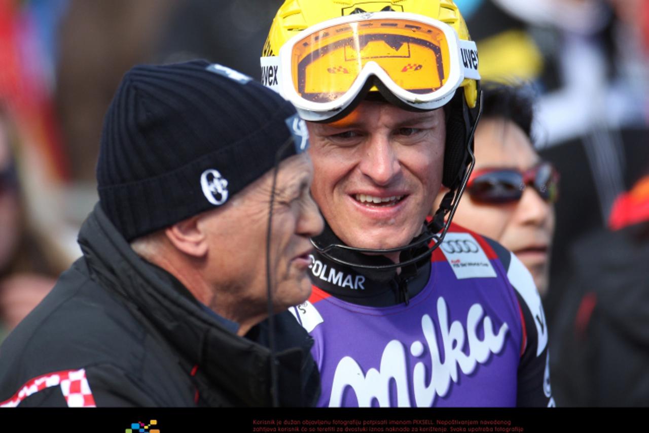 '11.03.2012., Kranjska Gora, Slovenija - Slalomska utrka Svjetskog skijaskog kupa, Pokal Vitranc. Ivica i Ante Kostelic.  Photo: Igor Kralj/PIXSELL'