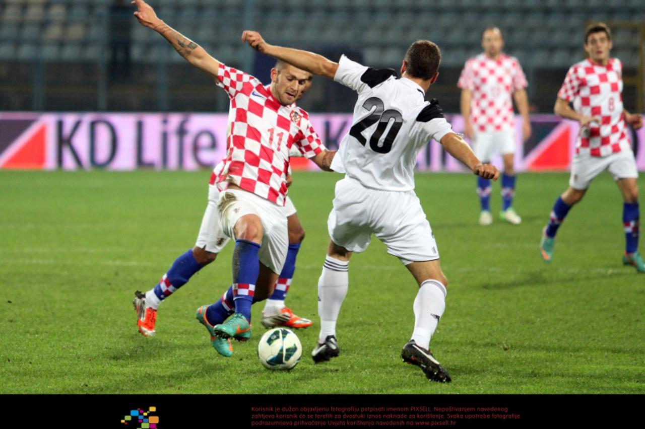 '14.11.2012., stadion Kantrida, Rijeka - Revijalna utakmica hrvatske nogometne reprezentacije i selekcije HNL-a. Marko Livaja. Photo: Goran Kovacic/PIXSELL'