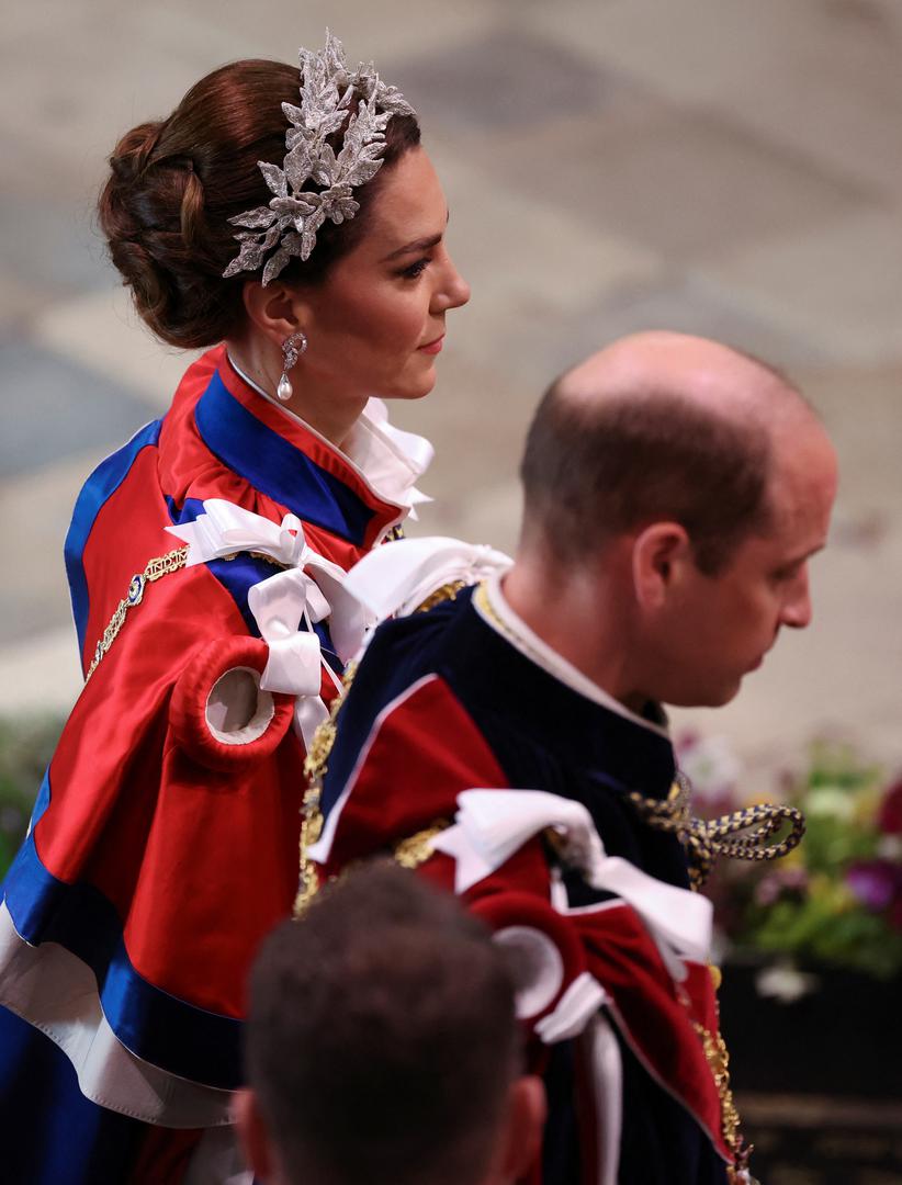 Britain's Prince William, Catherine, Princess of Wales arrive to attend Britain's King Charles and Queen Camilla's coronation ceremony at Westminster Abbey, in London, Britain May 6, 2023. REUTERS/Phil Noble/Pool Photo: Phil Noble/REUTERS