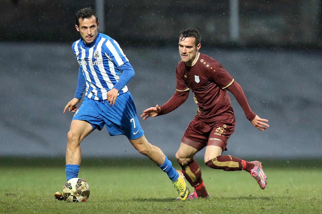 04.03.2015.,  Zagreb, stadion Kranjceviceva - Hrvatski nogometni kup, cetvrtfinale, druga utakmica, NK Lokomotiva - NK Rijeka. Damir Sovsic, Marko Vesovic. Photo: Igor Kralj/PIXSELL