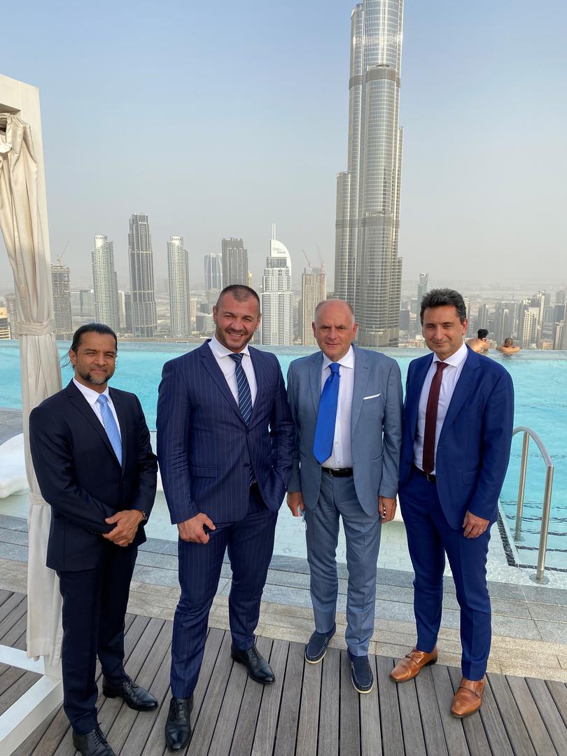 OACM Delegacija u UAE Asih Sahota Board Member, Kristijan Curavić OACM President, Goran Filipović Board Member, Jasmin Devlić Hrvatski konzul u UAE, Dubaiu