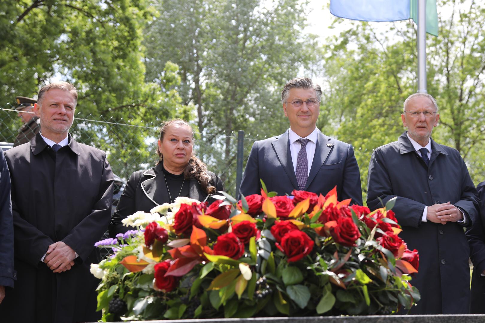 21.04.2024., Jasenovac - Povodom dana sjecanja na zrtve ustaskog logora u Jasenovcu odrzana je komemoracija te kolona sjecanja. Photo: Luka Batelic/PIXSELL