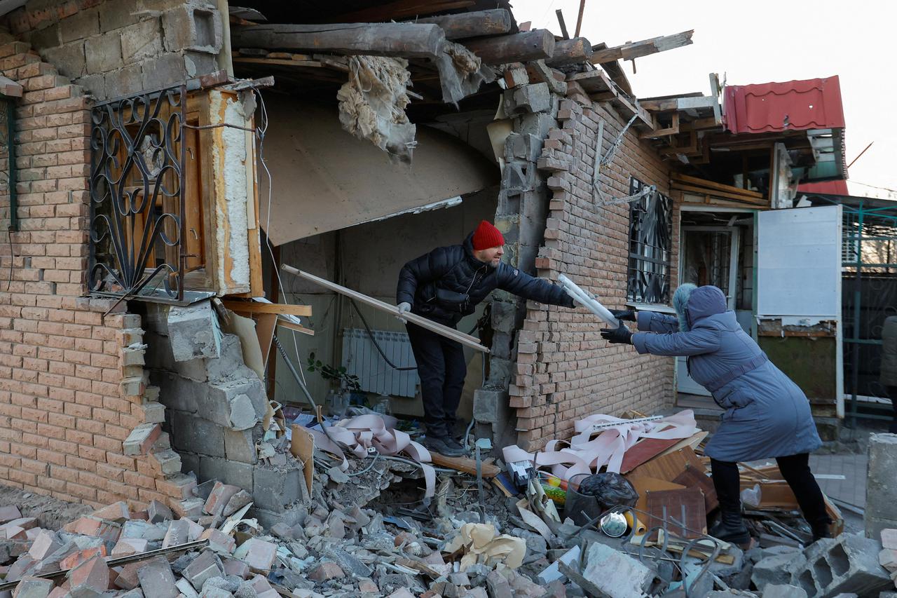 Aftermath of recent shelling in Donetsk