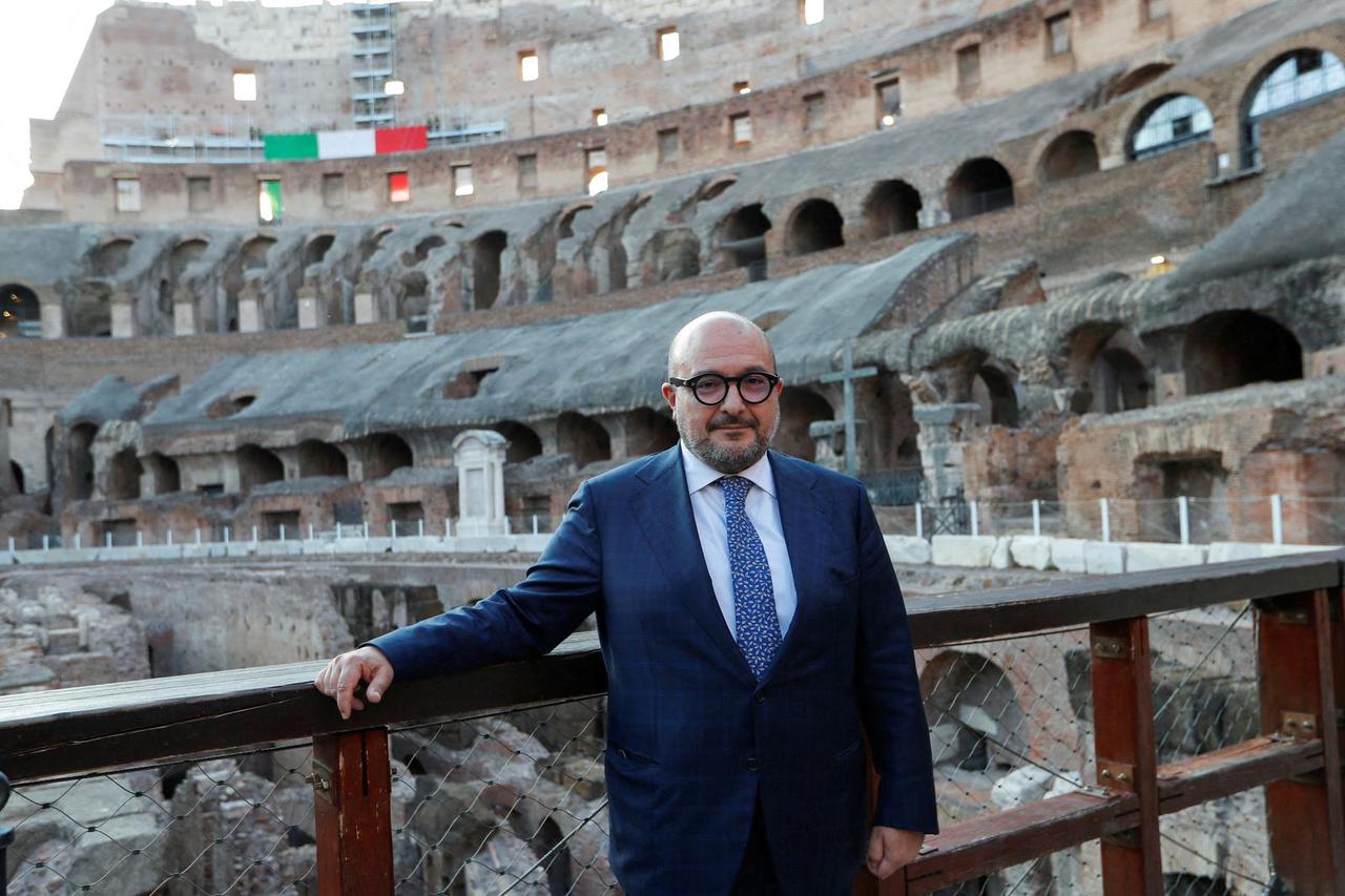 FILE PHOTO: Italian Minister of Culture Sangiuliano attends an event inside the Colosseum