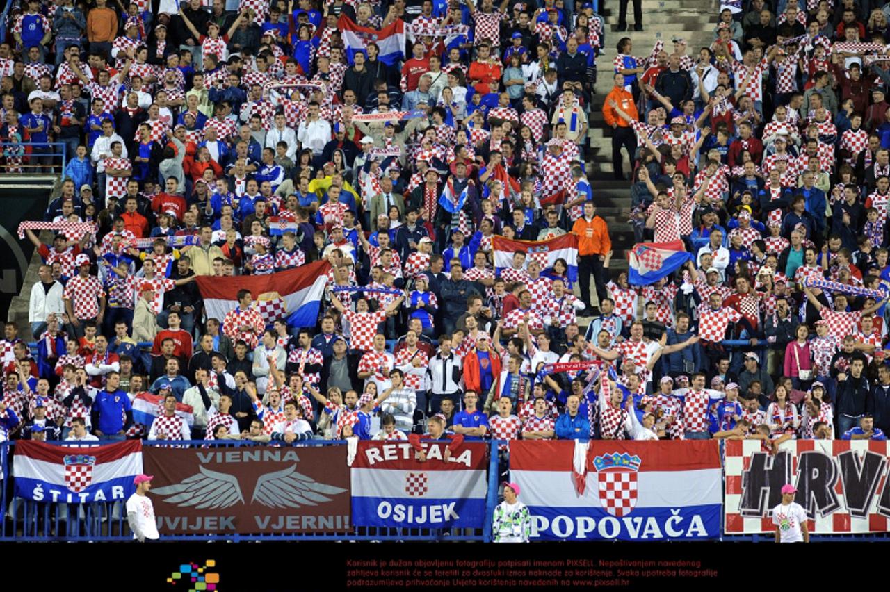 '05.09.2009.,Zagreb - Stadion u Maksimiru, kvalifikacijska utakmica za odlazak na Svjetsko prvenstvo u JAR, Hrvatska - Bjelorusija, navijaci Photo: Goran Stanzl/Vecernji list'