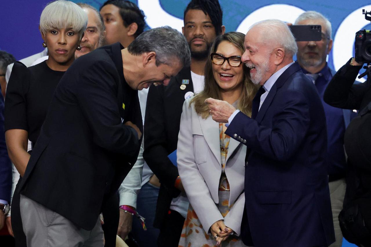 Brazil's President Lula attends the closing ceremony of the G20 Social summit, in Rio de Janeiro