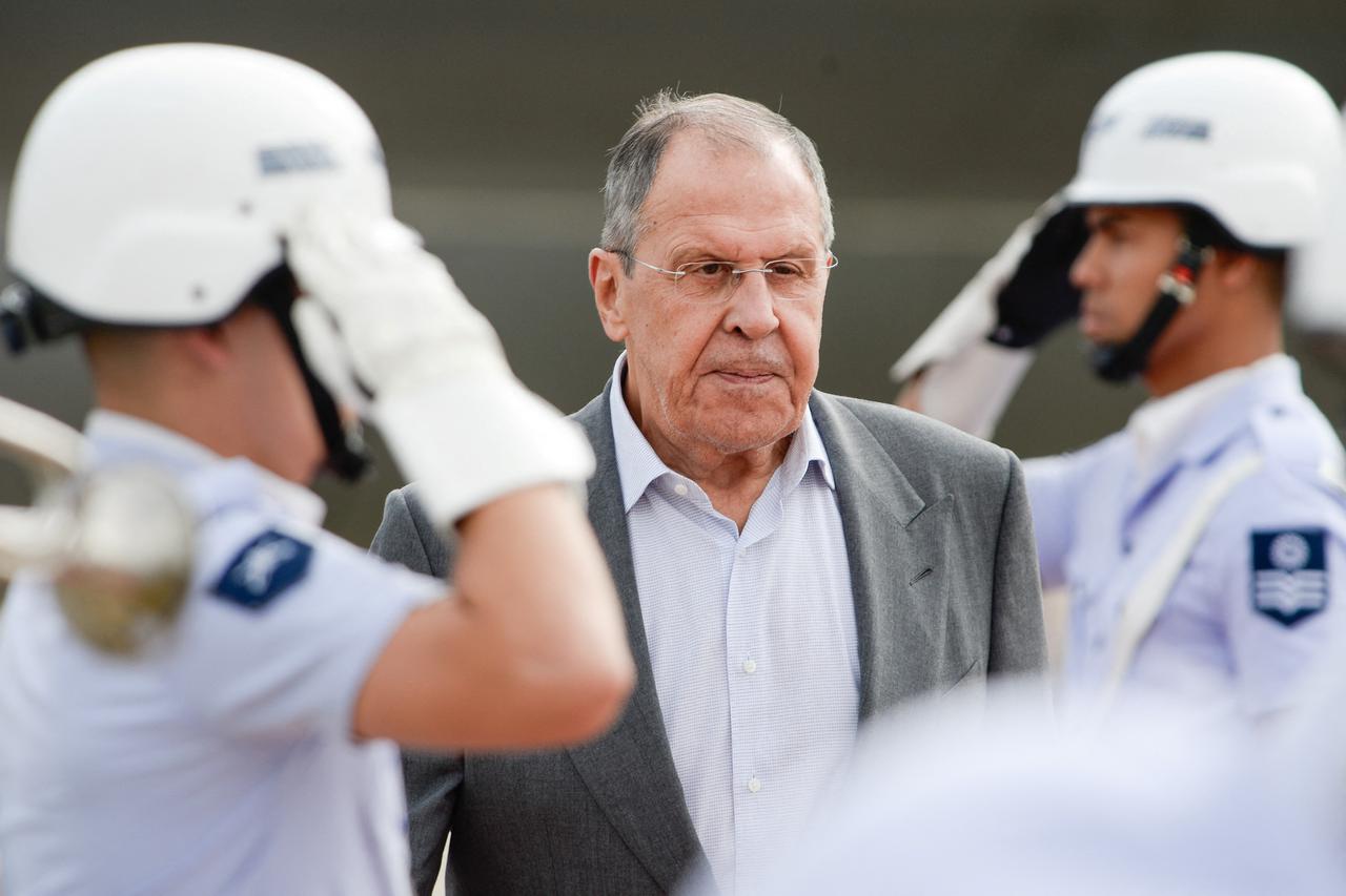 Russian Foreign Minister Sergei Lavrov arrives ahead of the G20 summit, in Rio de Janeiro