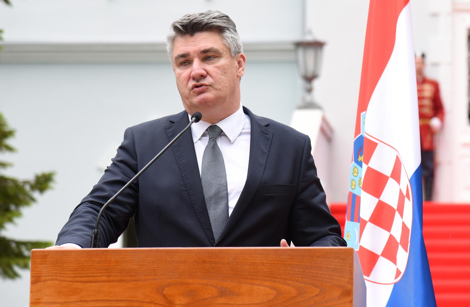 22.06.2020., Cetinje, Crna Gora - Zajednicka konferencija za medije predsjednika Crne Gore Mile Djukanovica i predsjednika Hrvatske Zorana Milanovica koji ce boraviti u dvodnevnom sluzbenom pojetu u Crnoj Gori. Photo: Savo Prelevic/PIXSELL