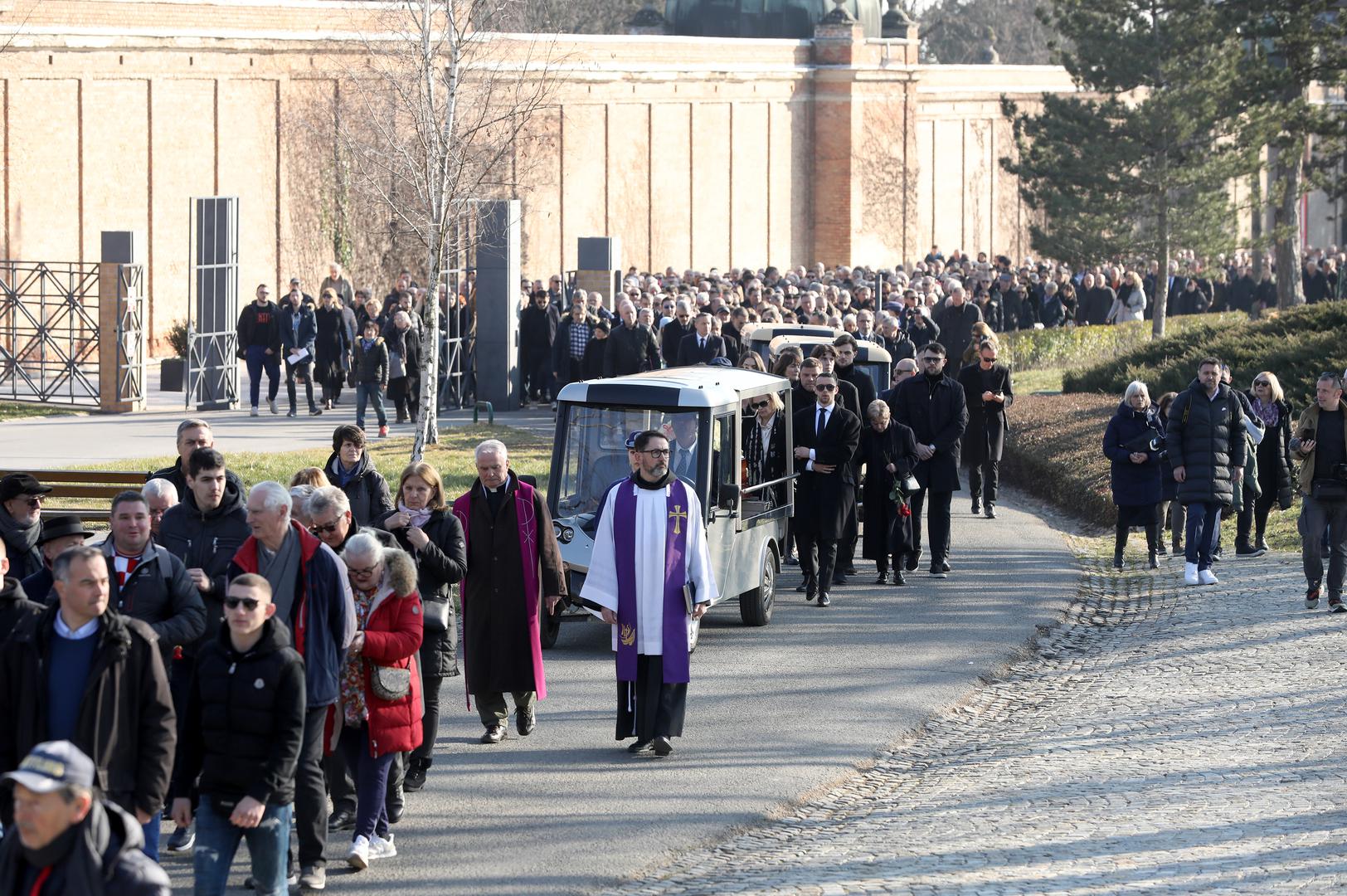 15.02.2023., Zagreb - Posljednji ispracaj Miroslava Cire Blazevica u Aleji velikana na groblju Mirogoj. Photo: Jurica Galoic/PIXSELL