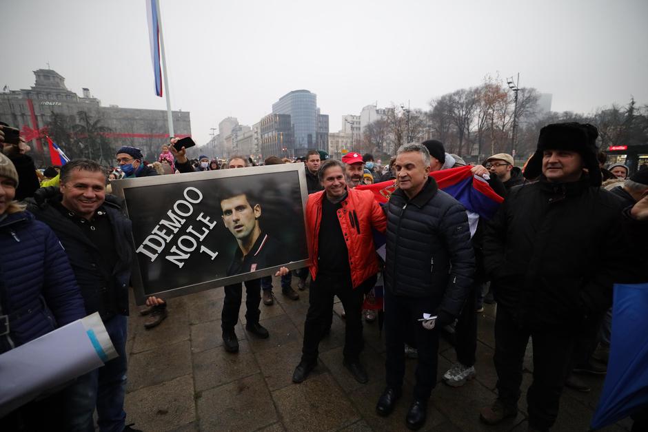 Beograd: Održan treći skup u znak podrške Novaku Đokoviću kojeg je organizirala njegova obitelj