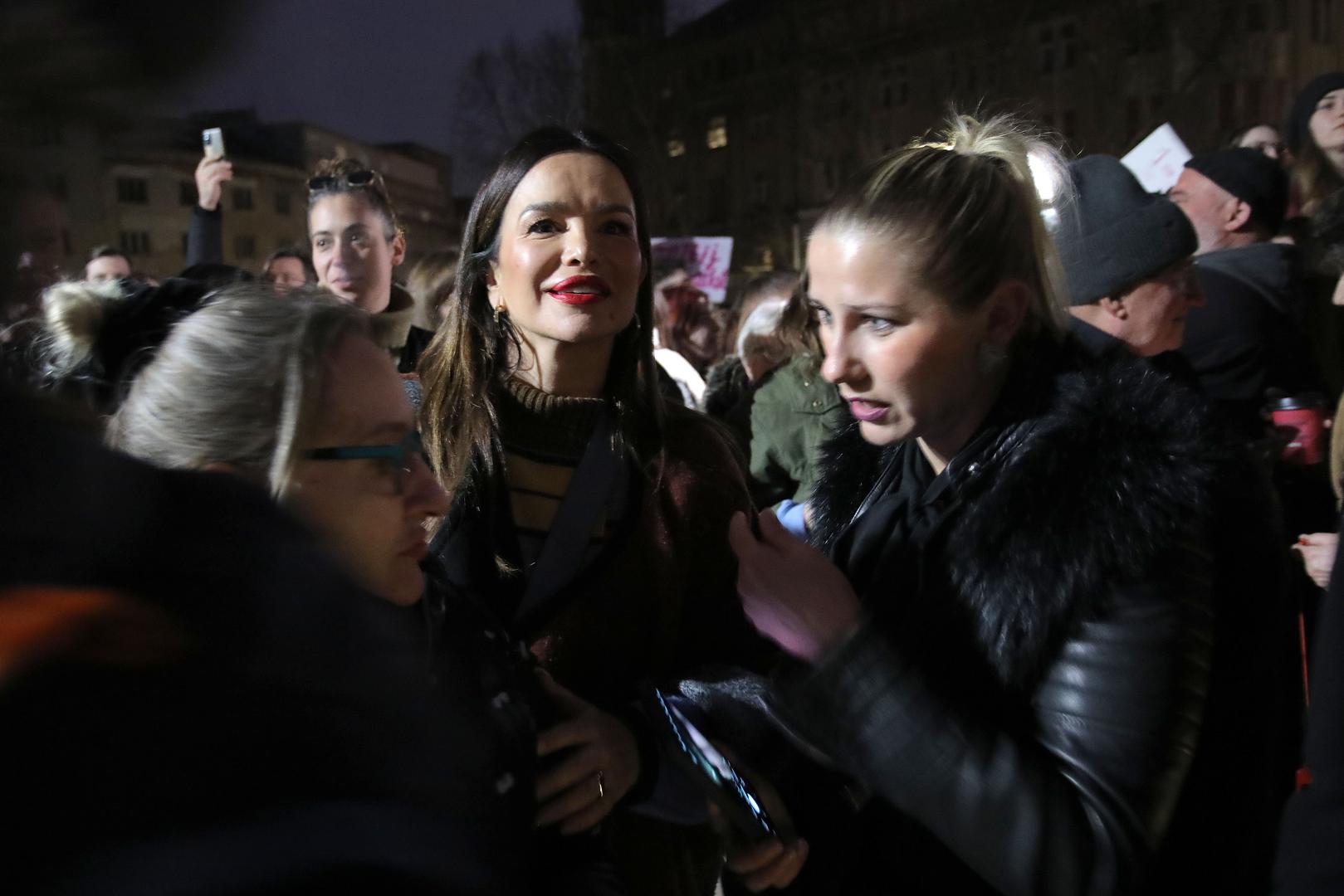 08.03.2024., Zagreb - Feministicki kolektiv fAKTIV organizirao je osmomartovski nocnom mars pod geslom „Feminizam i gotovo“. Severina Vuckovic. Photo: Tomislav Miletic/PIXSELL