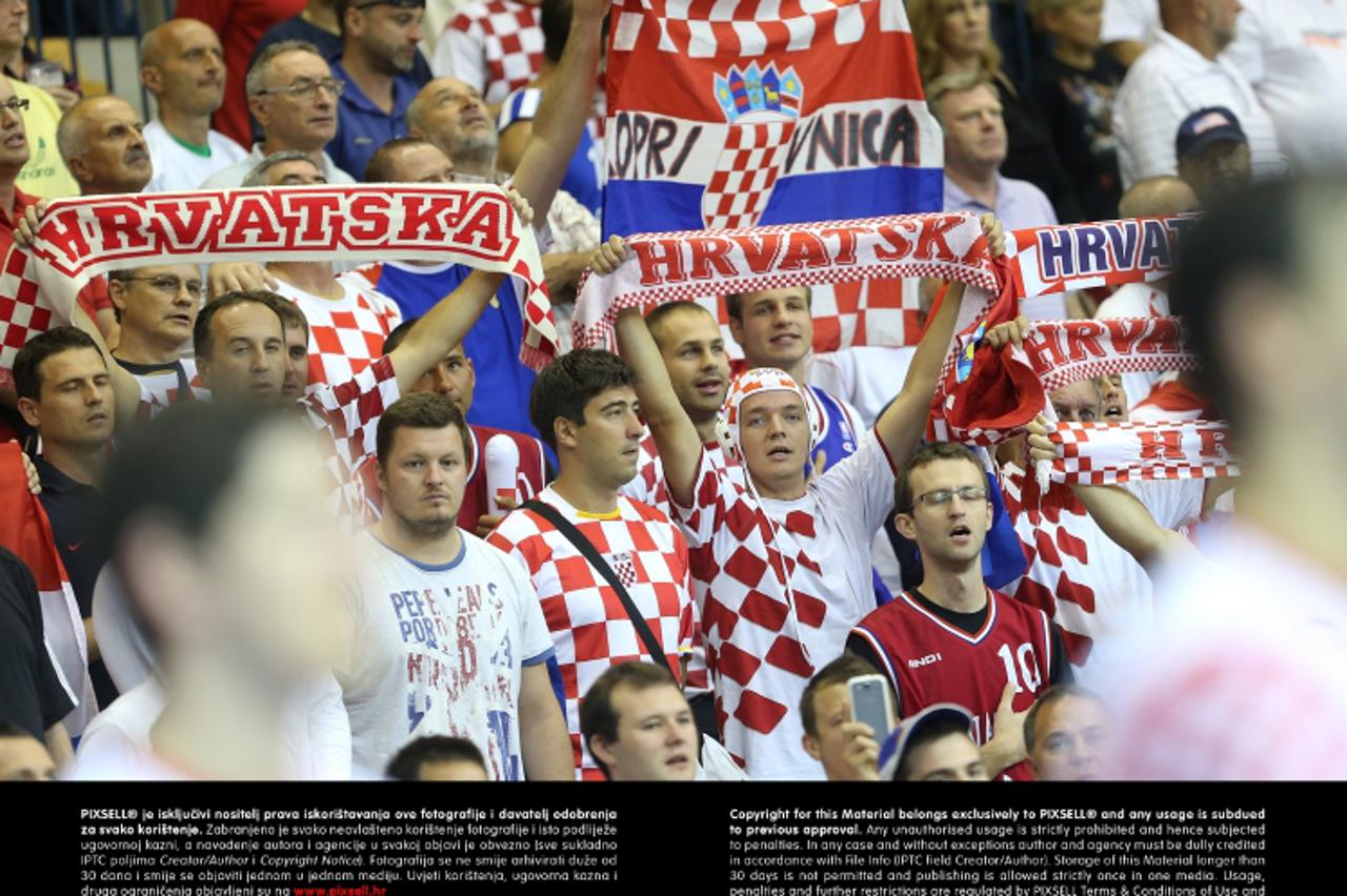 '09.09.2013., Celje, Slovenija - Europsko prvenstvo u kosarci Eurobasket Slovenija 2013., grupa C., Hrvatska - Ceska. Hrvatski navijaci. Photo: Igor Kralj/PIXSELL'