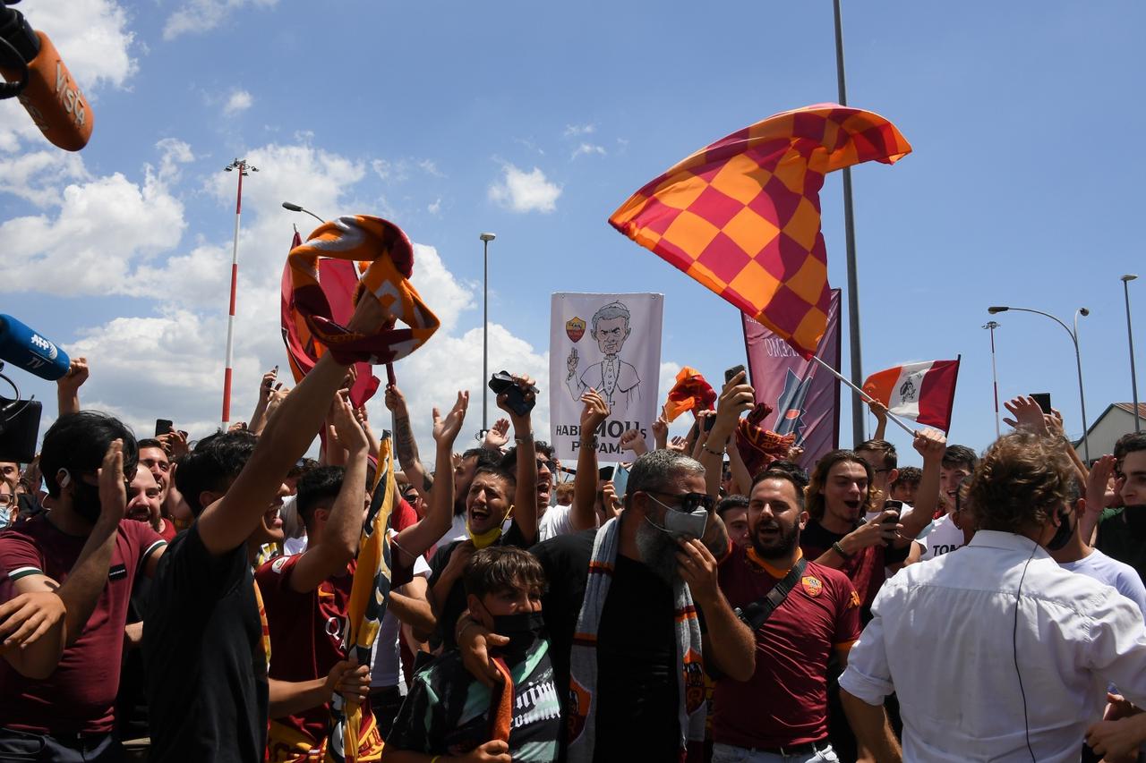 Jose Mourinho arrives in Italy to take up his position as AS Roma coach