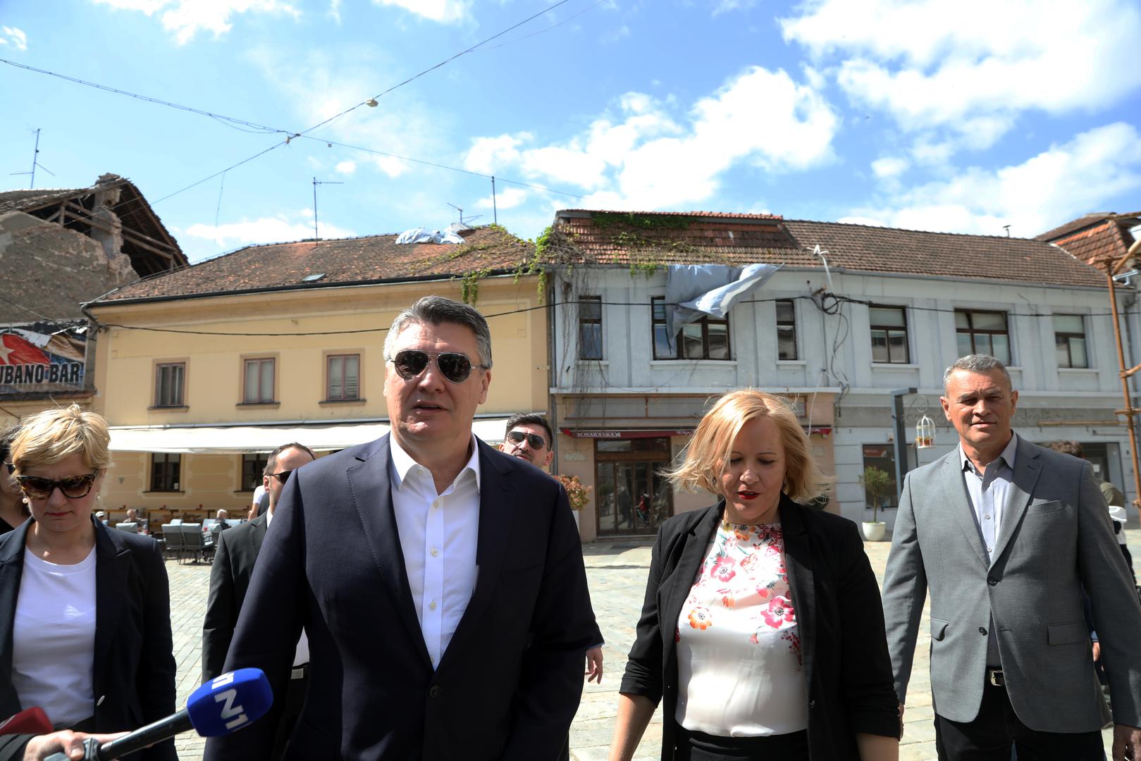 05.05.2021., Sisak - Predsjednik RH Zoran Milanovic obisao je Sisak u drustvu gradonacelnice Kristine Ikic Banicek. Photo: Edina Zuko/PIXSELL