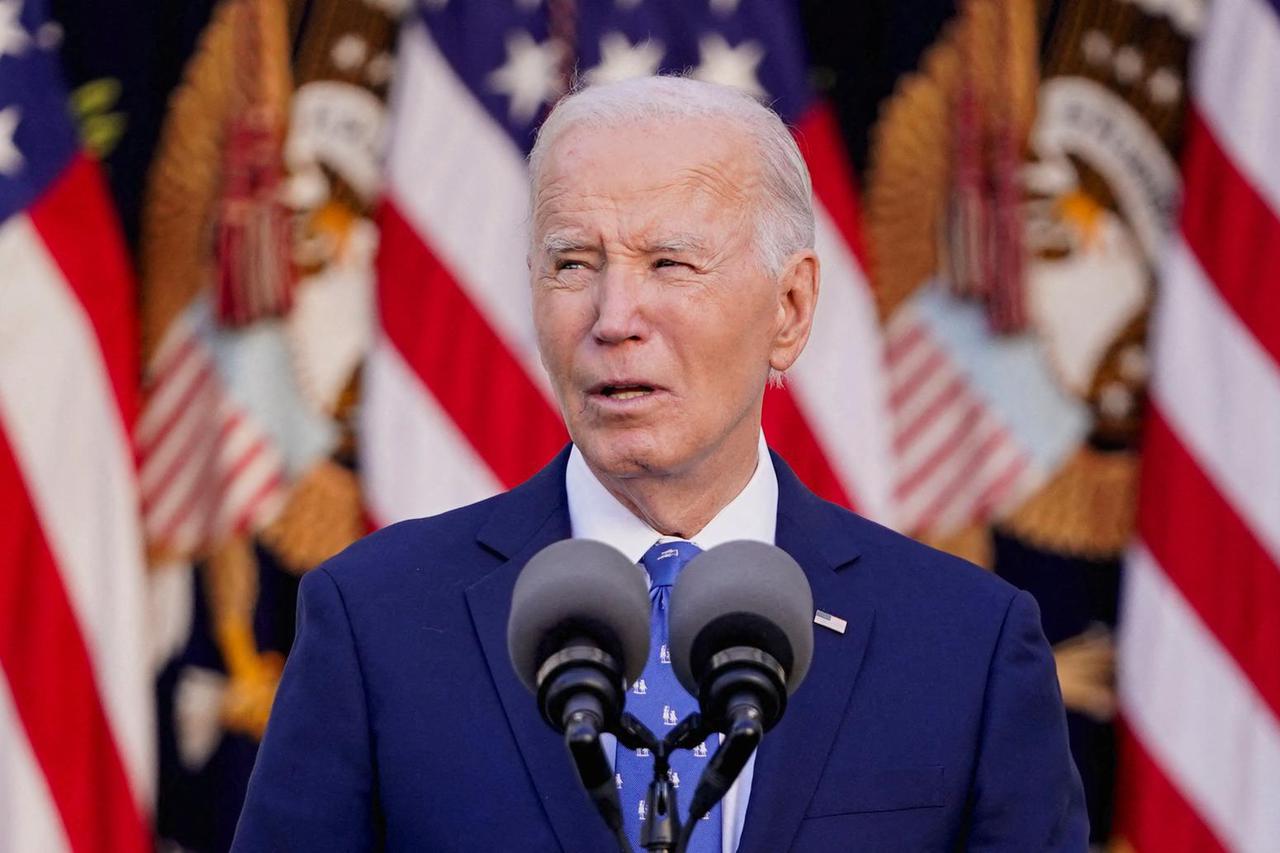 U.S. President Joe Biden delivers remarks at the White House