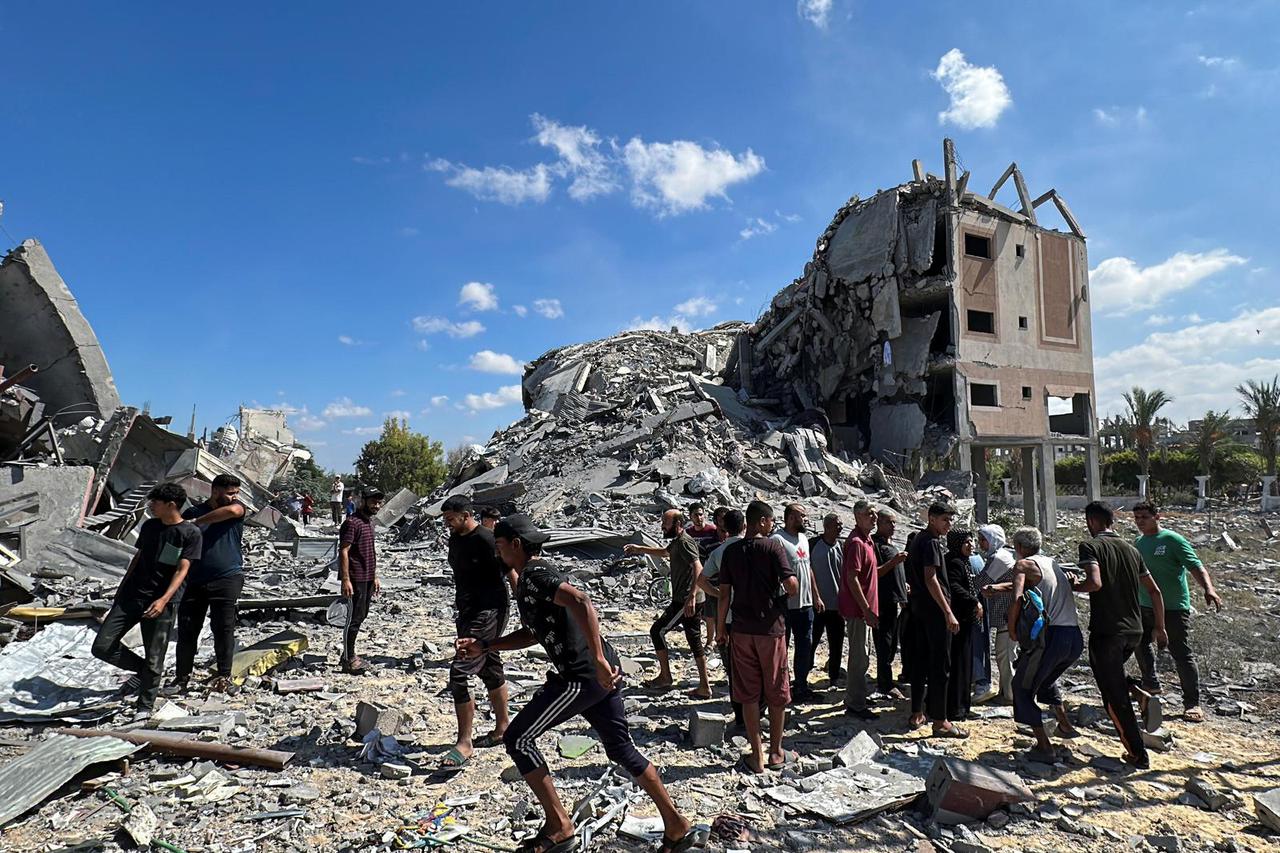 Site of an Israeli strike on a residential building, in Nuseirat in the central Gaza Strip