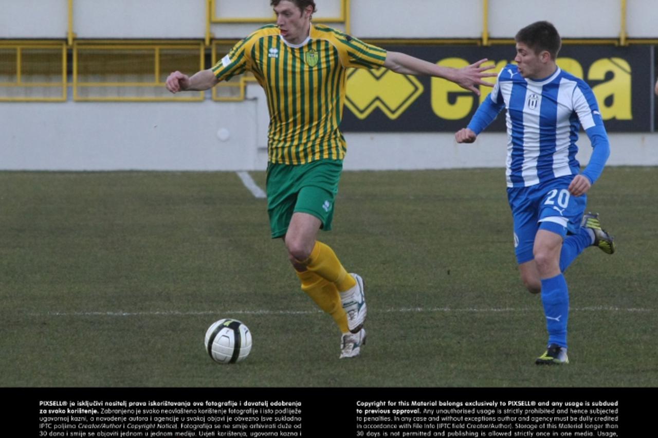 '16.02.2013., stadion Aldo Drosina, Pula  - MAXtv 1. HNL, 20. kolo, NK Istra 1961 - NK Lokomotiva. Alen Pamic, Andrej Kramaric. Photo: Dusko Marusic/PIXSELL'