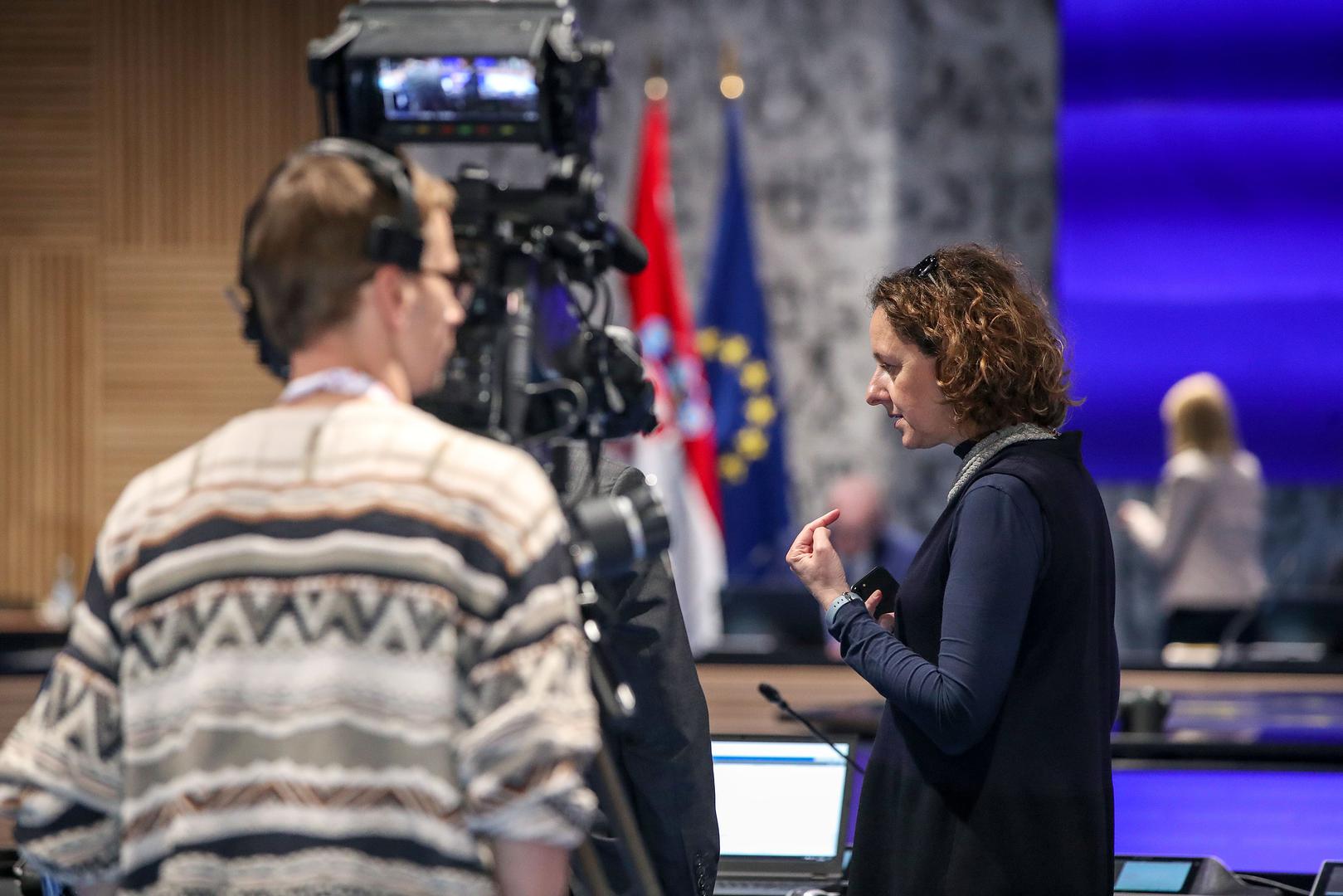 30.04.2020., Zagreb - 227. sjednica Vlade RH u zgradi Nacionalne i sveucilisne knjiznice u Zagrebu. Nina Obuljen Korzinek.
Photo: Igor Kralj/PIXSELL