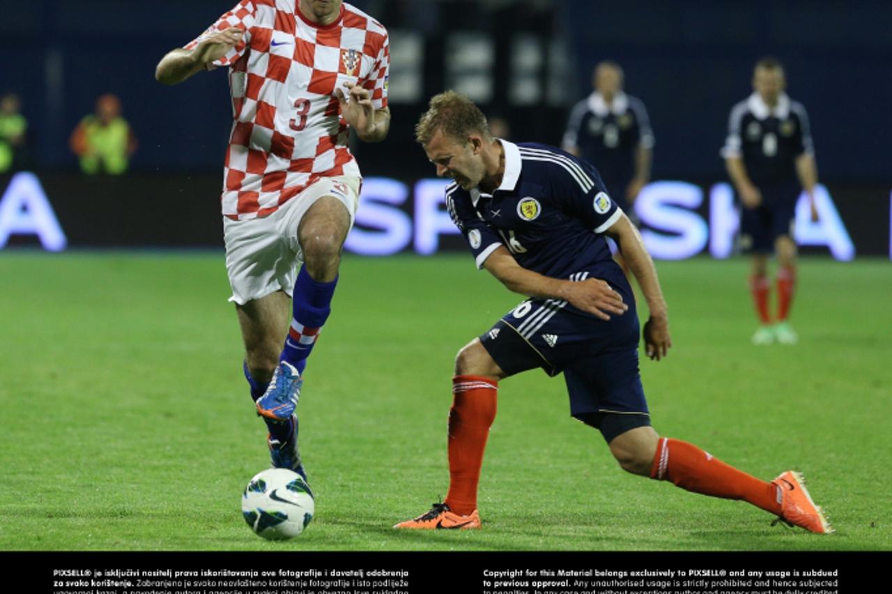 '07.06.2013., stadion u Maksimiru, Zagreb - Kvalifikacijska nogometna utakmica izmedju Hrvatske i Skotske za Svjetsko nogometno prvenstvo u Brazilu 2014. godine. Josip Simunic. Photo: Marko Lukunic/PI