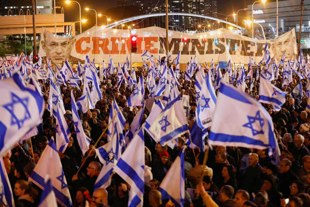 Protests against Israel's right-wing government in Tel Aviv