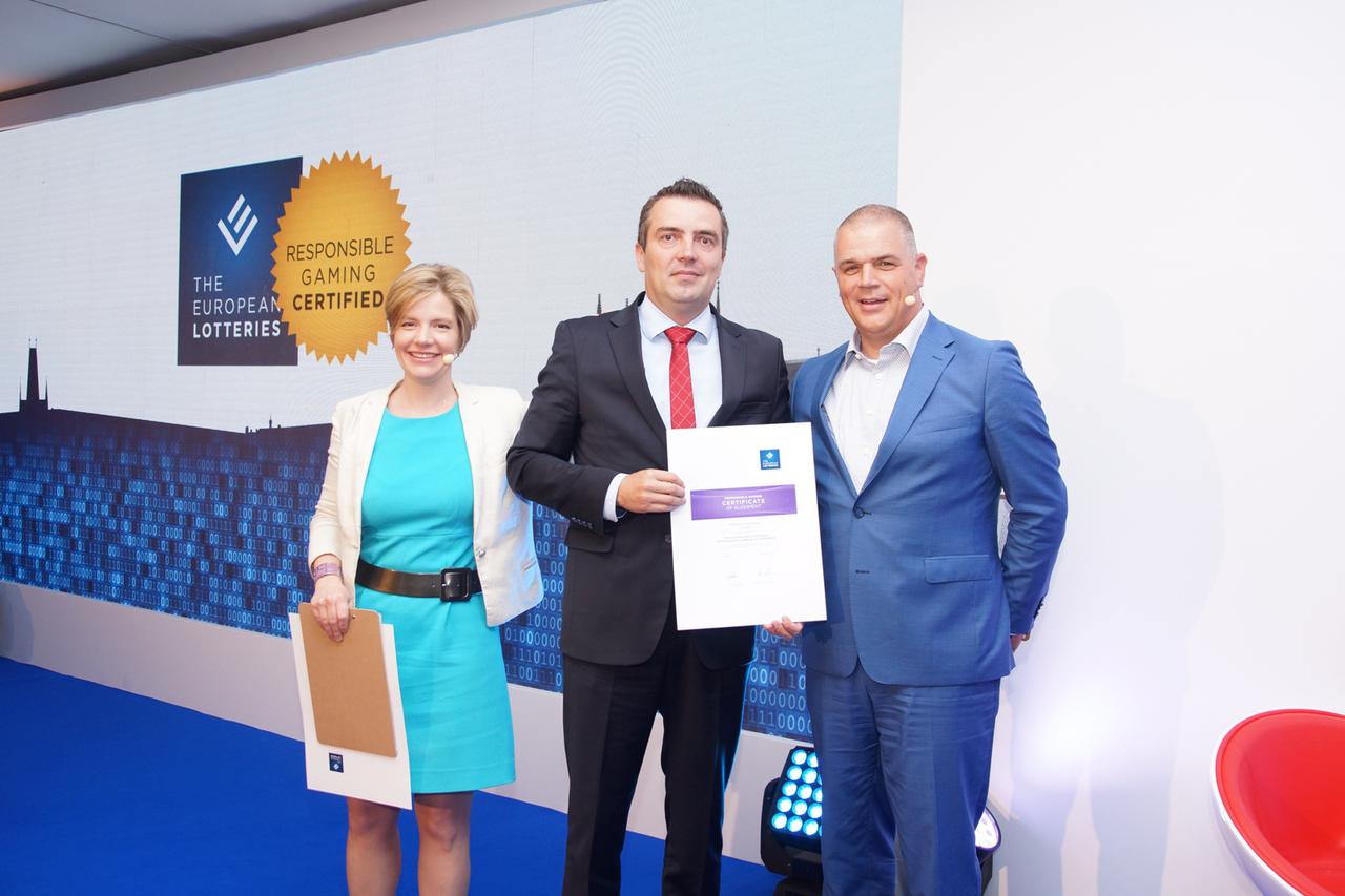 Hrvatskoj Lutriji uručen EL Certifikat odgovornog priređivanja