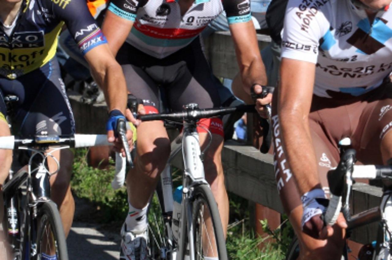 '14.05.2013., Sella Nevea, Italija - Hrvatski biciklist Robert Kiserlovski, clan ekipe RadioShack Leopard, na desetoj etapi biciklisticke utrke Giro d\'Italia.  Photo: Goran Kovacic/PIXSELL'