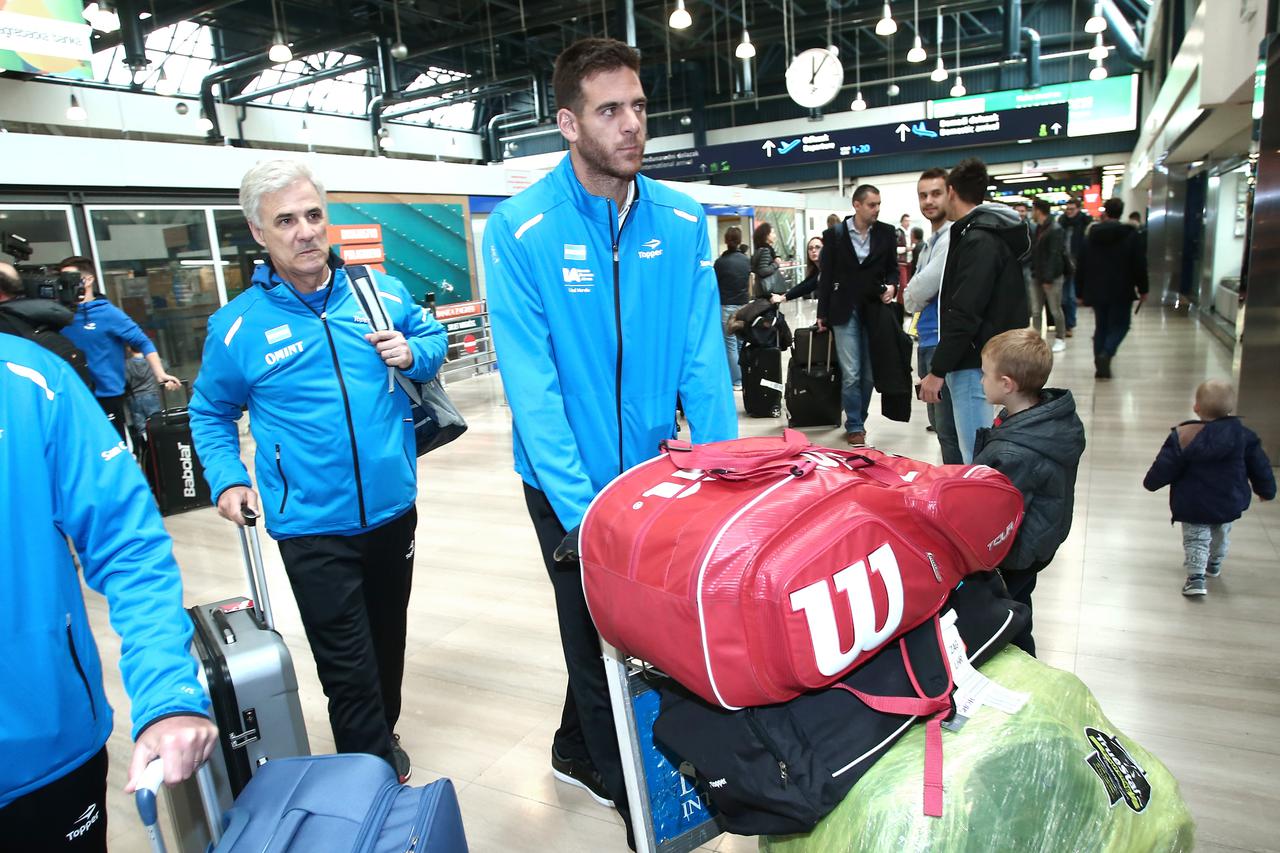 19.11.2016., Zracna luka Zagreb, Zagreb - Dolazak argentinske Davis Cup reprezentacije u Zagreb uoci finalnog dvoboja s reprezentacijom Hrvatske. Juan Martin del Potro.  Photo: Sanjin Strukic/PIXSELL