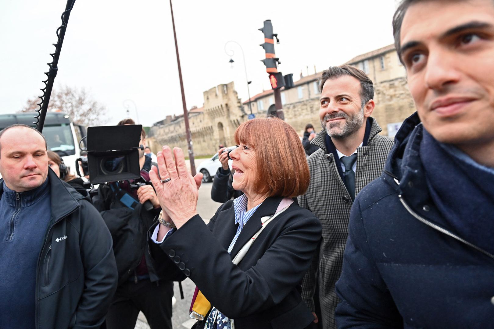 Frenchwoman Gisele Pelicot, the victim of an alleged mass rape orchestrated by her then-husband Dominique Pelicot at their home in the southern French town of Mazan, arrives with her lawyers Stephane Babonneau and Antoine Camus to attend the verdict in the trial for Dominique Pelicot and 50 co-accused, at the courthouse in Avignon, France, December 19, 2024. REUTERS/Alexandre Dimou Photo: ALEXANDRE DIMOU/REUTERS