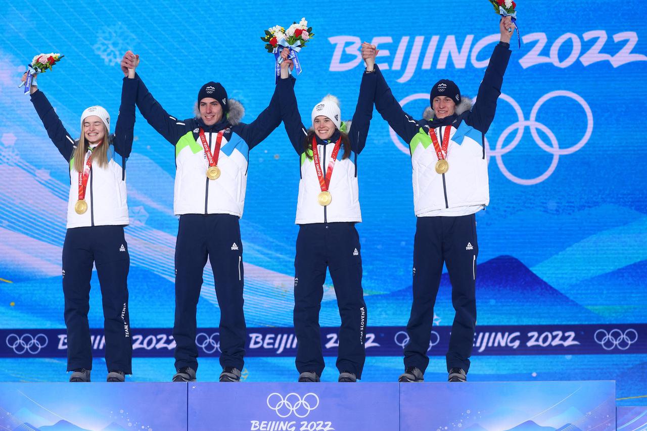 Victory Ceremony - Ski Jumping Mixed Team Normal Hill