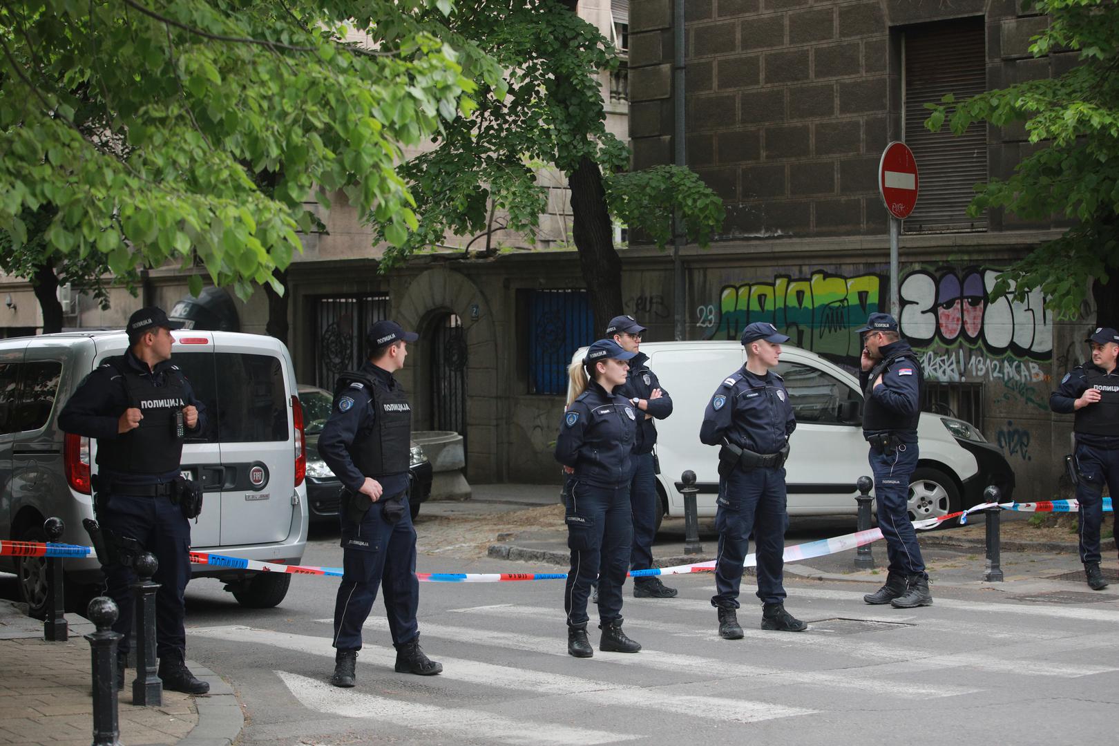 03, May, 2023, Belgrade - A student of the seventh grade of the Elementary School "Vladislav Ribnikar" is suspected to have fired a pistol at the security guard, the teacher and the students this morning.   

03, maj, 2023, Beograd - Ucenik sedmog razreda Osnovne skole "Vladislav Ribnikar" kako se sumnja, pucao je jutros iz pistolja na obezbeđenje, nastavnicu i ucenike.    Photo: Milos Tesic/ATAImages/PIXSELL