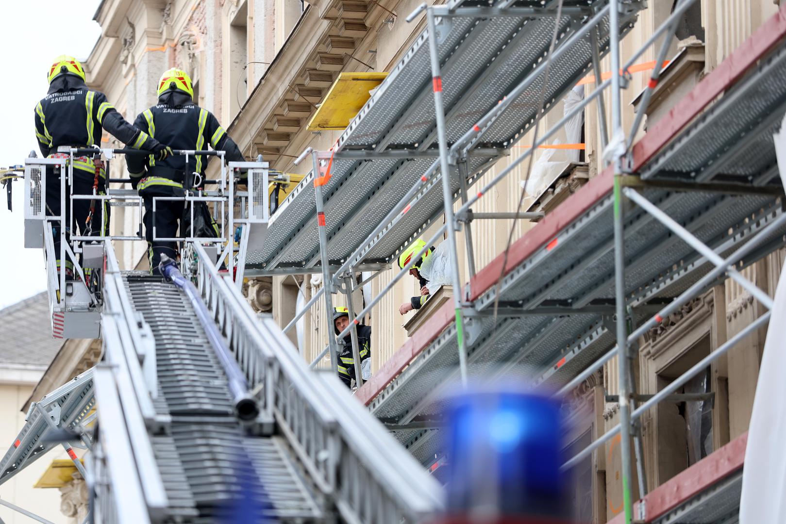 09.02.2024.,Zagreb - Urusila se skela sa zgrade u Petrinjskoj ulici Photo: Sanjin Strukic/PIXSELL