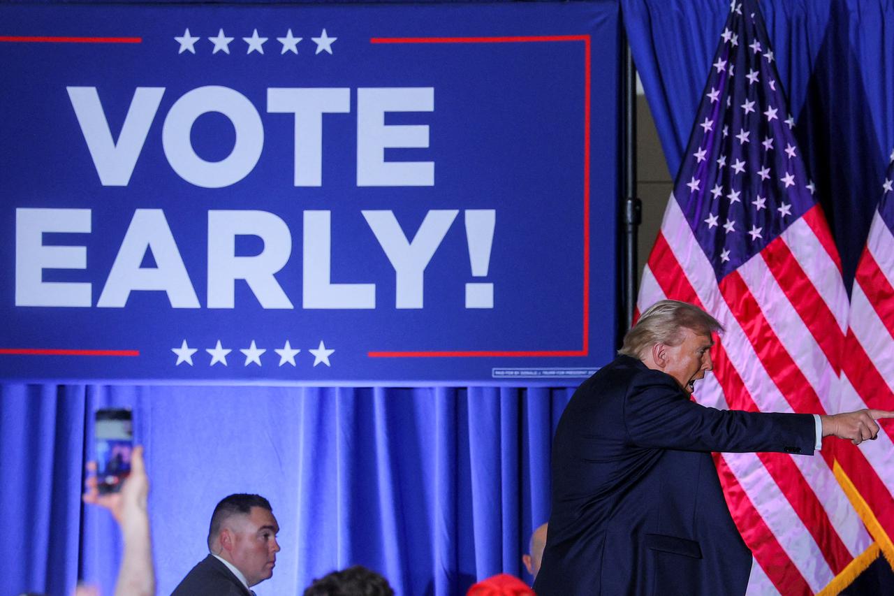 Republican presidential nominee Trump holds a campaign rally, in Erie